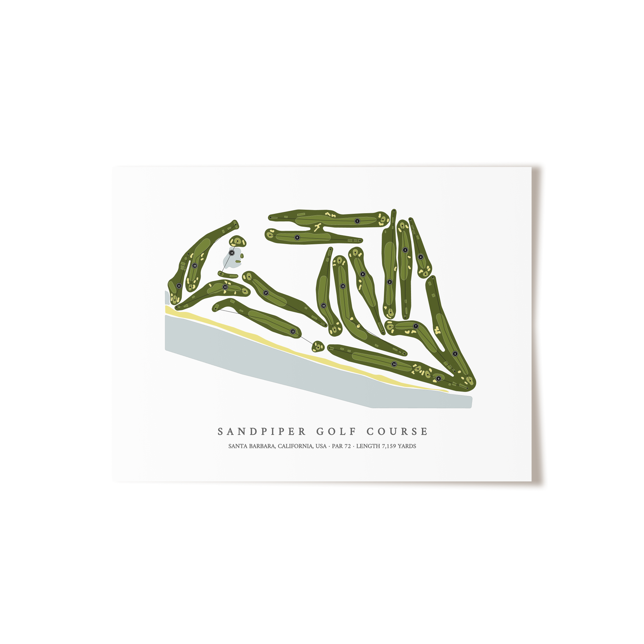 Sandpiper Golf Course | Golf Course Map | Unframed