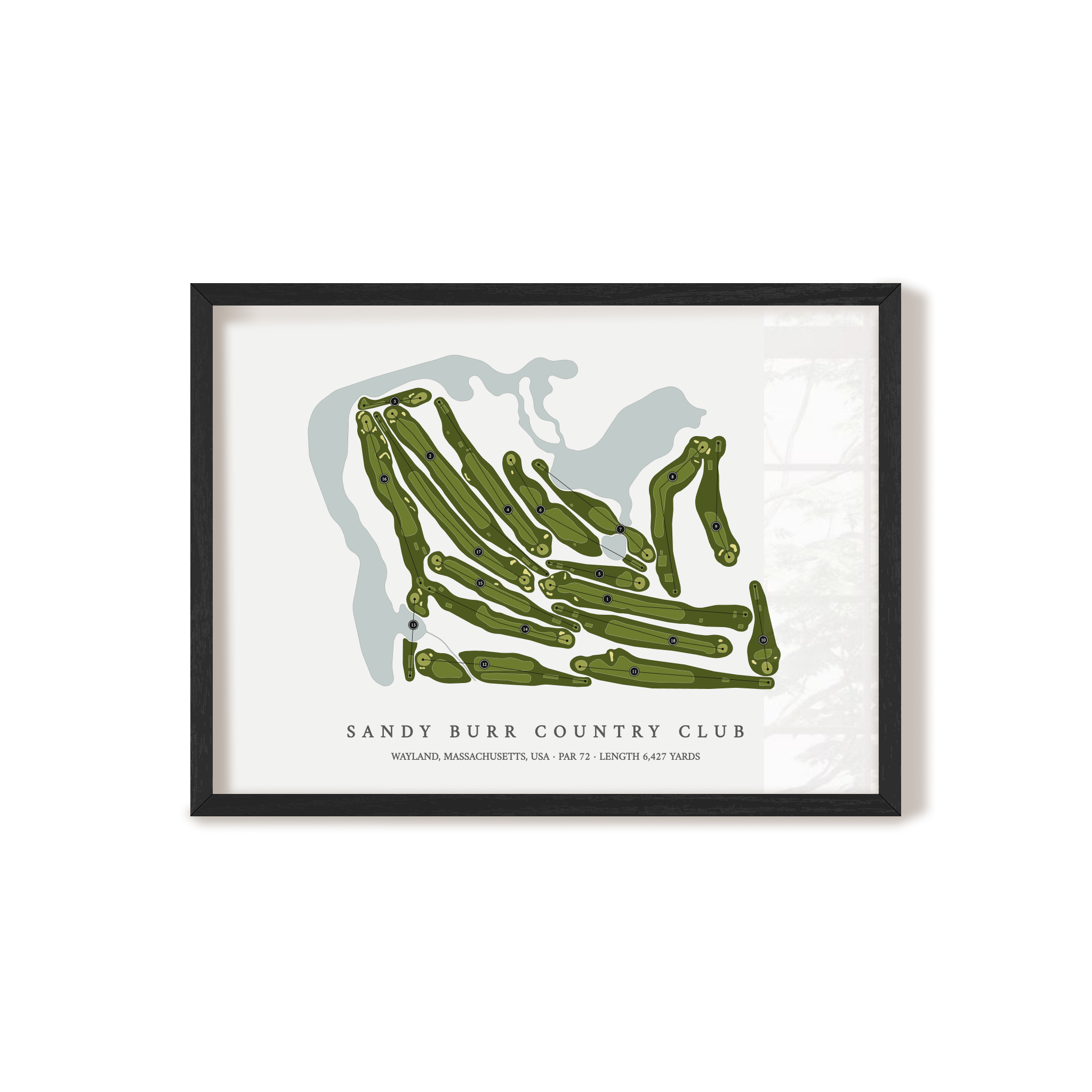 Sandy Burr Country Club | Golf Course Print | Black+Frame