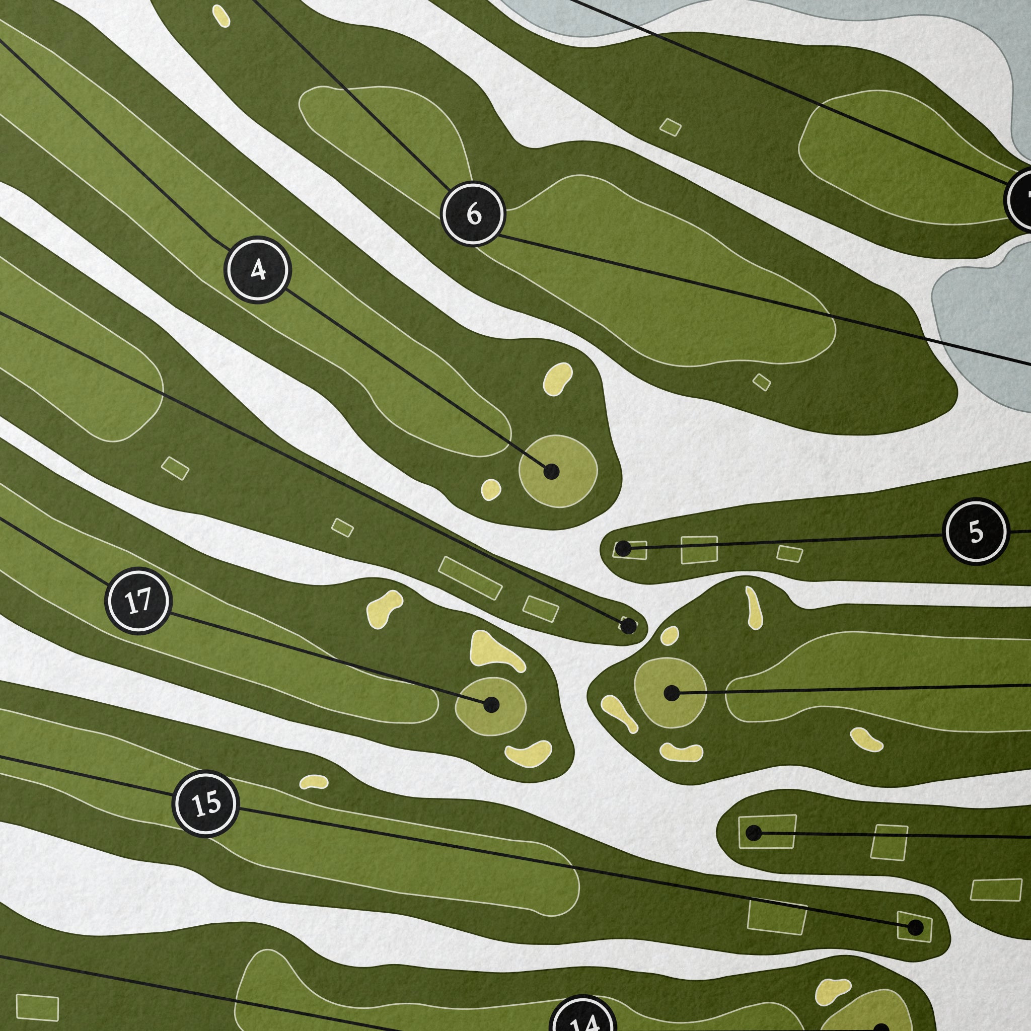 Sandy Burr Country Club | Golf Course Print | Close+Up