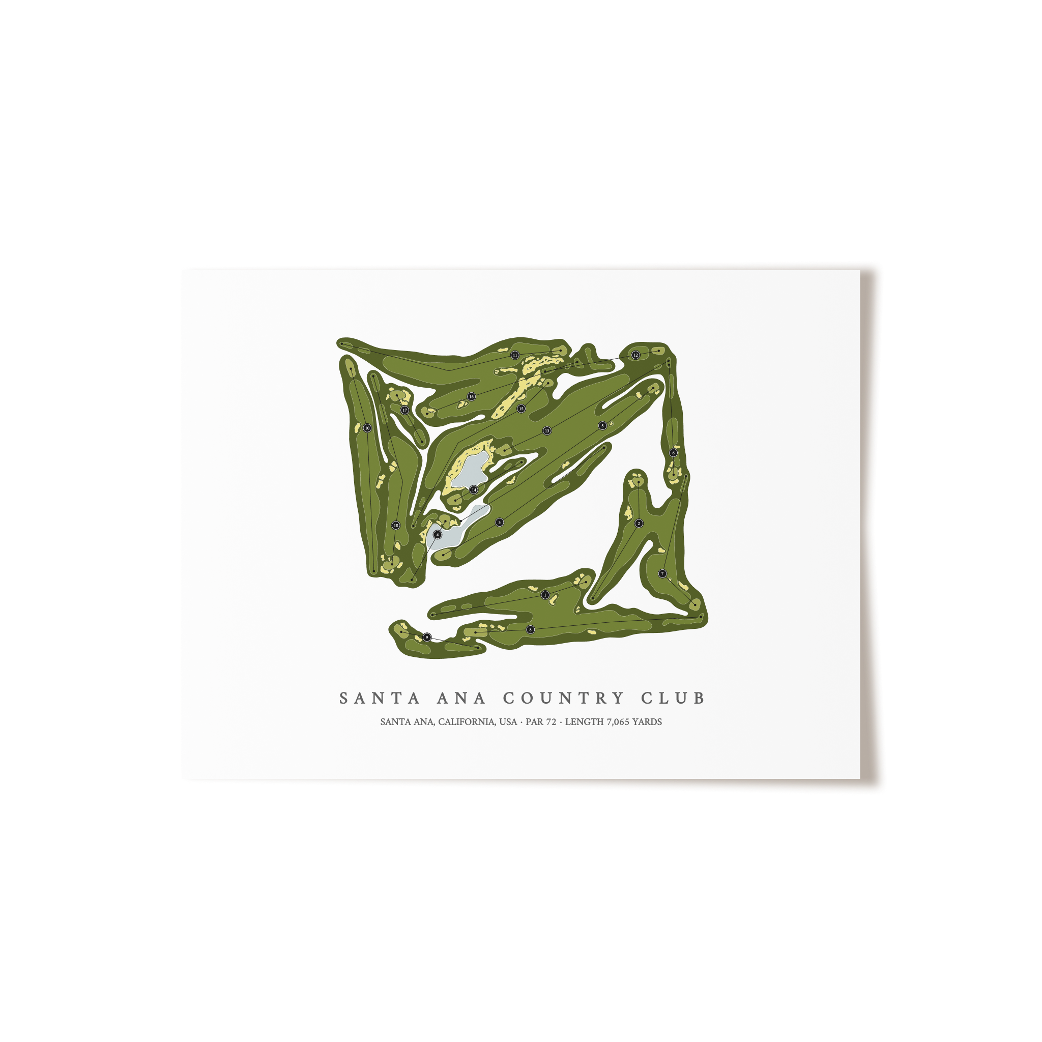 Santa Ana Country Club | Golf Course Map | Unframed