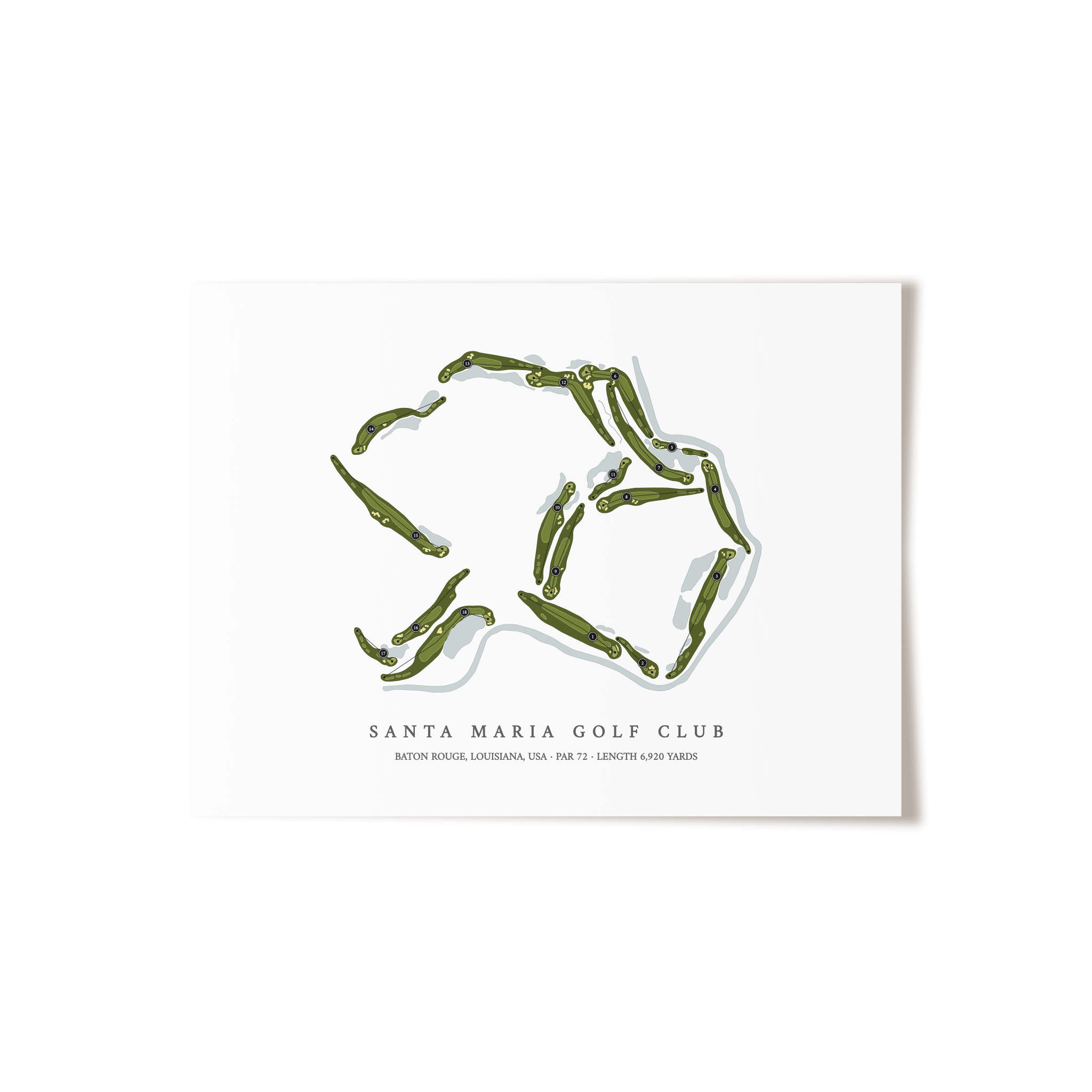 Santa Maria Golf Club | Golf Course Map | Unframed