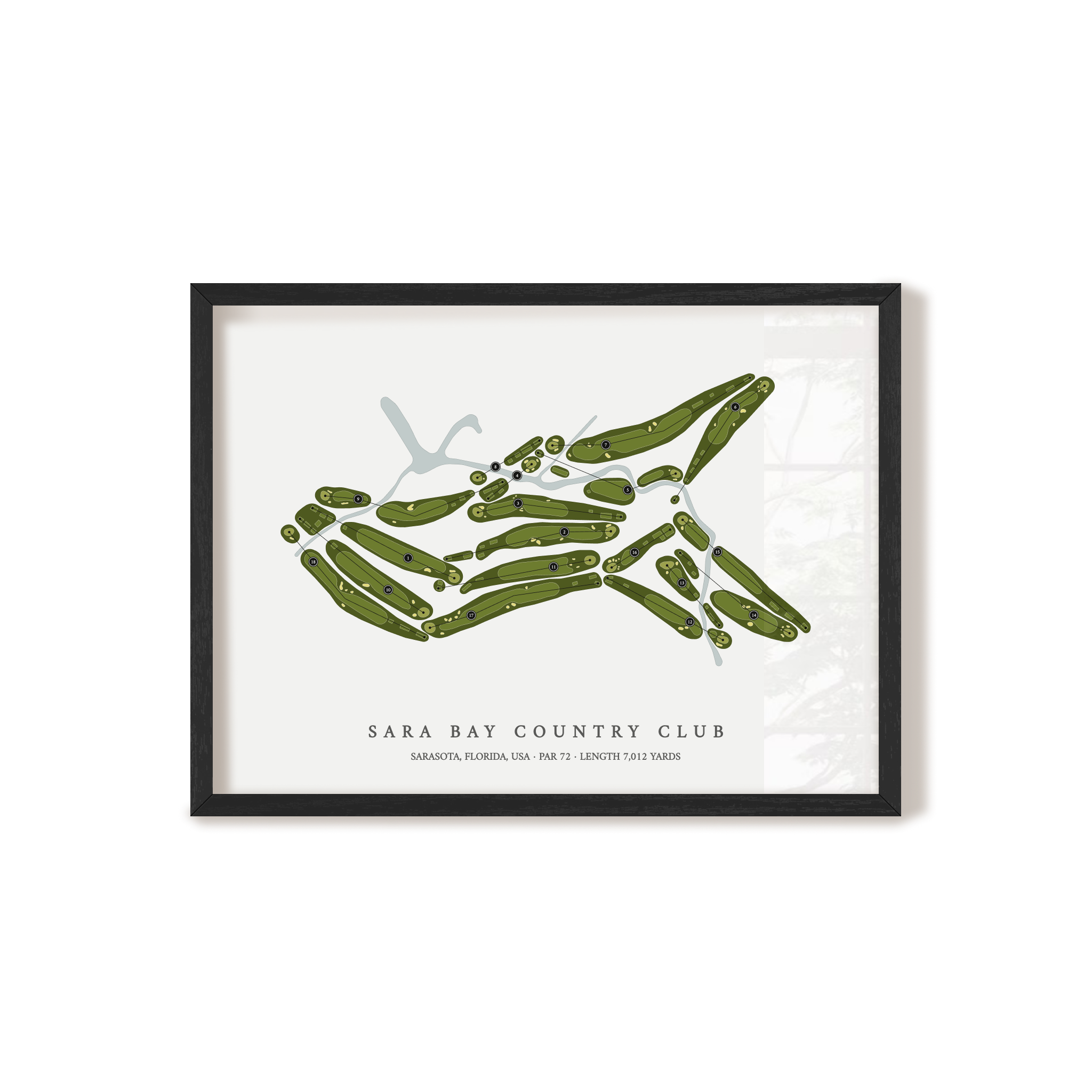 Sara Bay Country Club | Golf Course Print | Black Frame