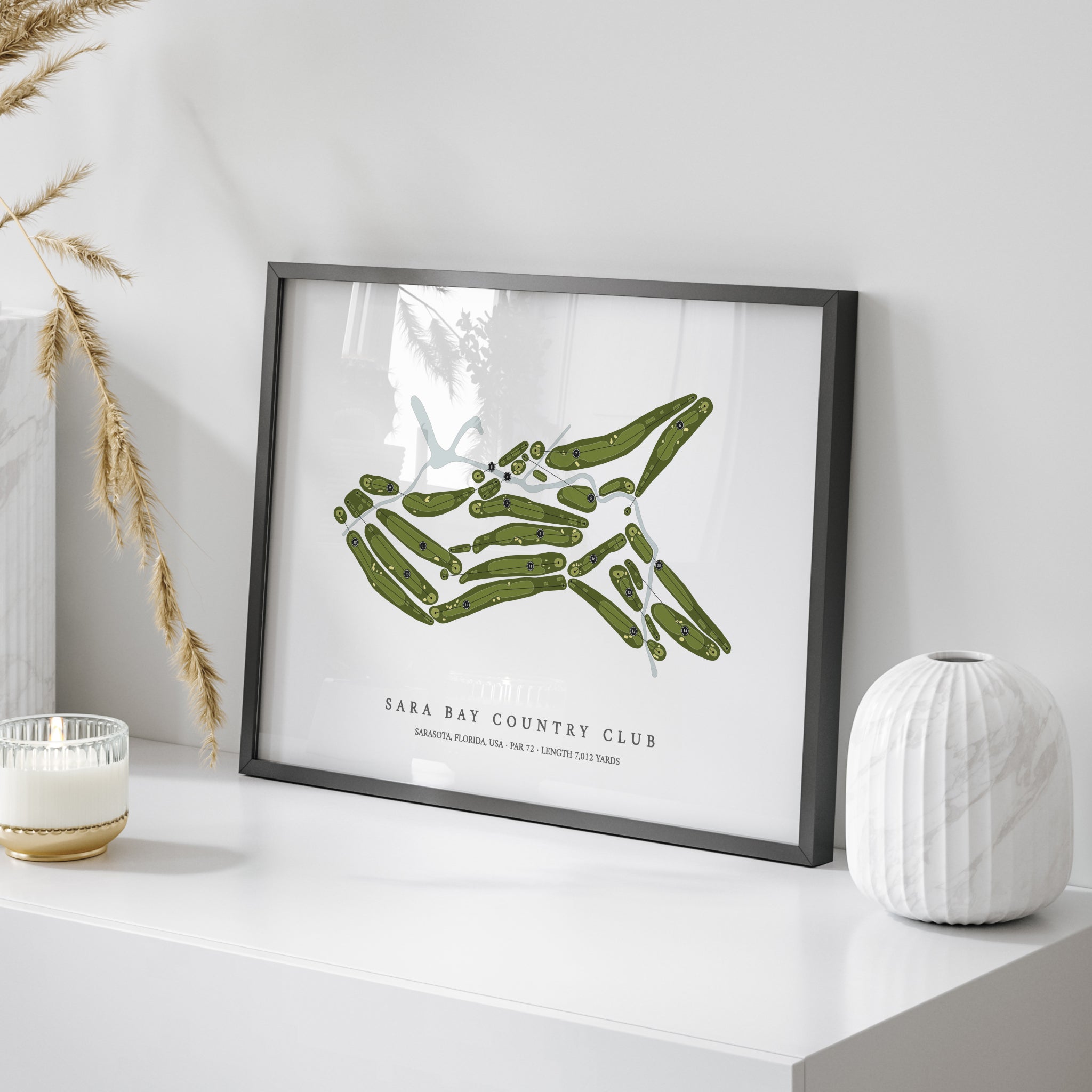 Sara Bay Country Club | Golf Course Print | On Table