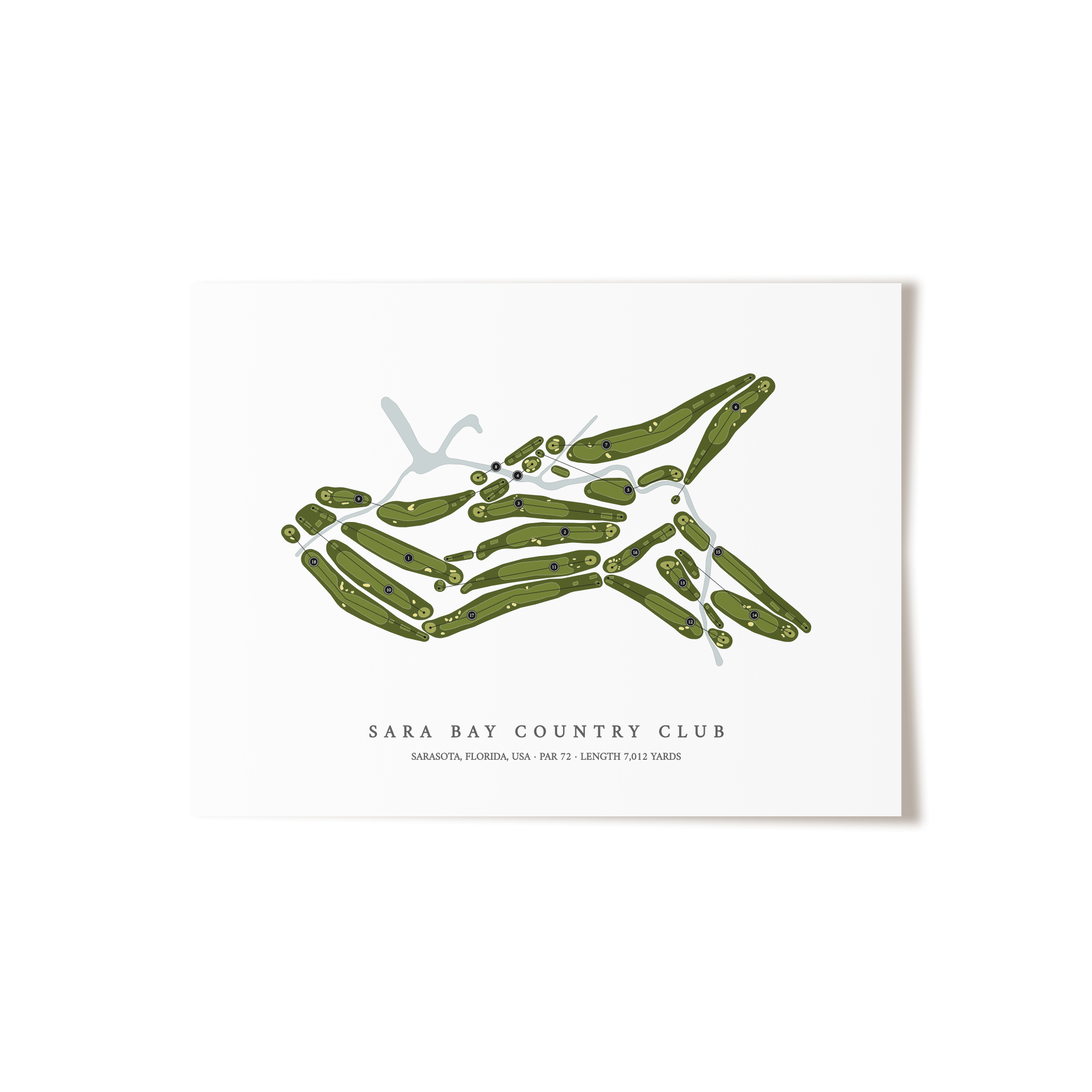 Sara Bay Country Club | Golf Course Print | Unframed