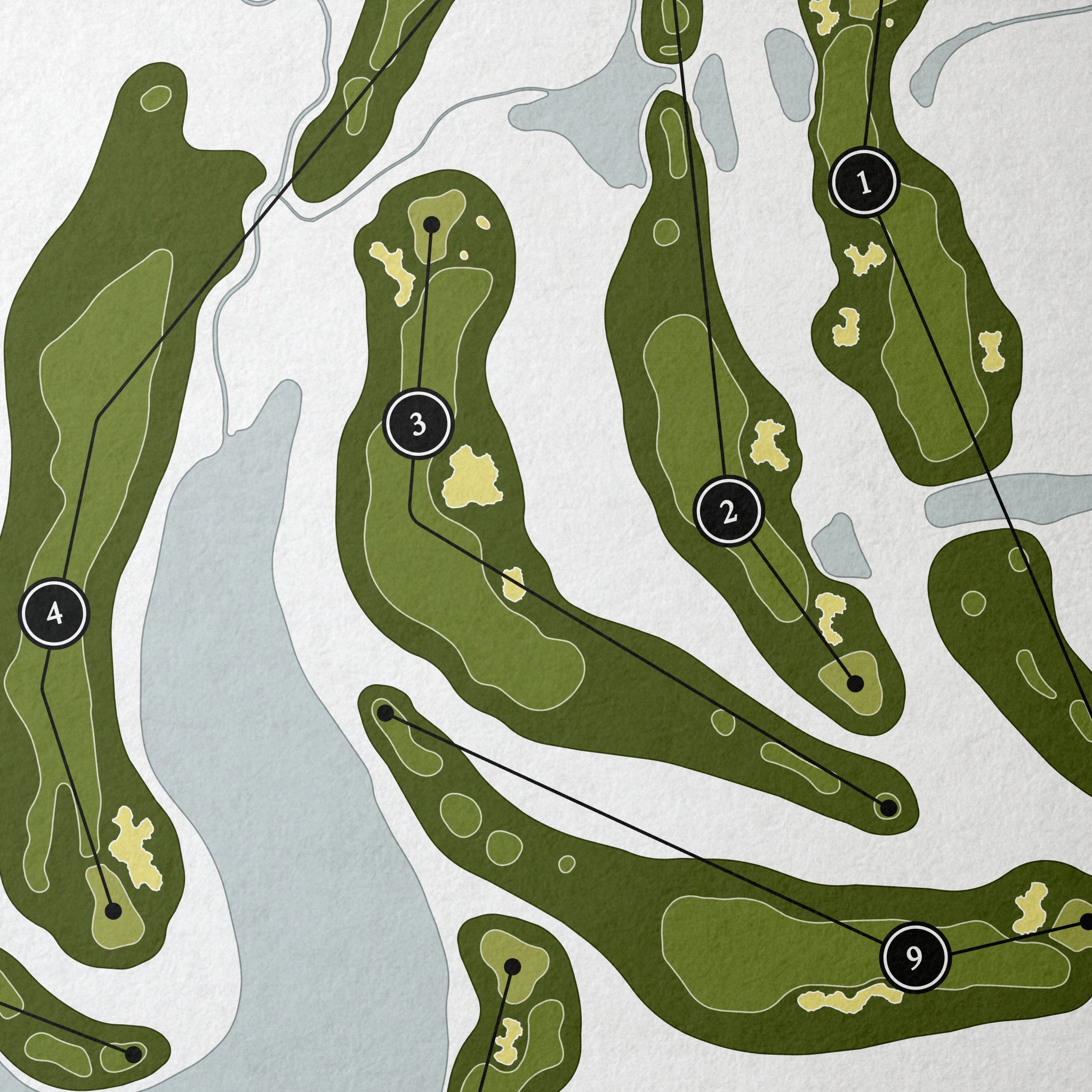 Saratoga National Golf Club | Golf Course Print | Close Up