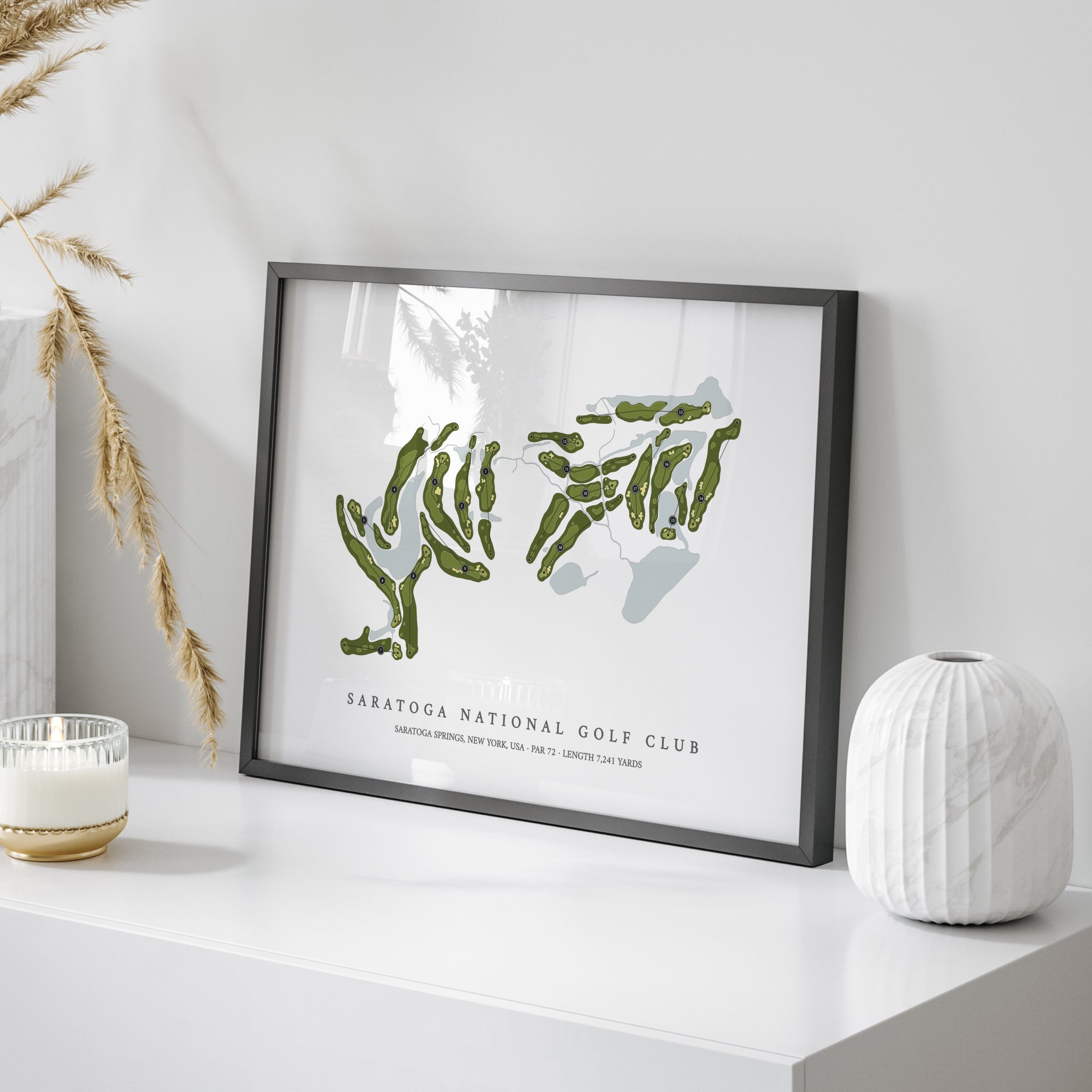 Saratoga National Golf Club | Golf Course Print | On Table
