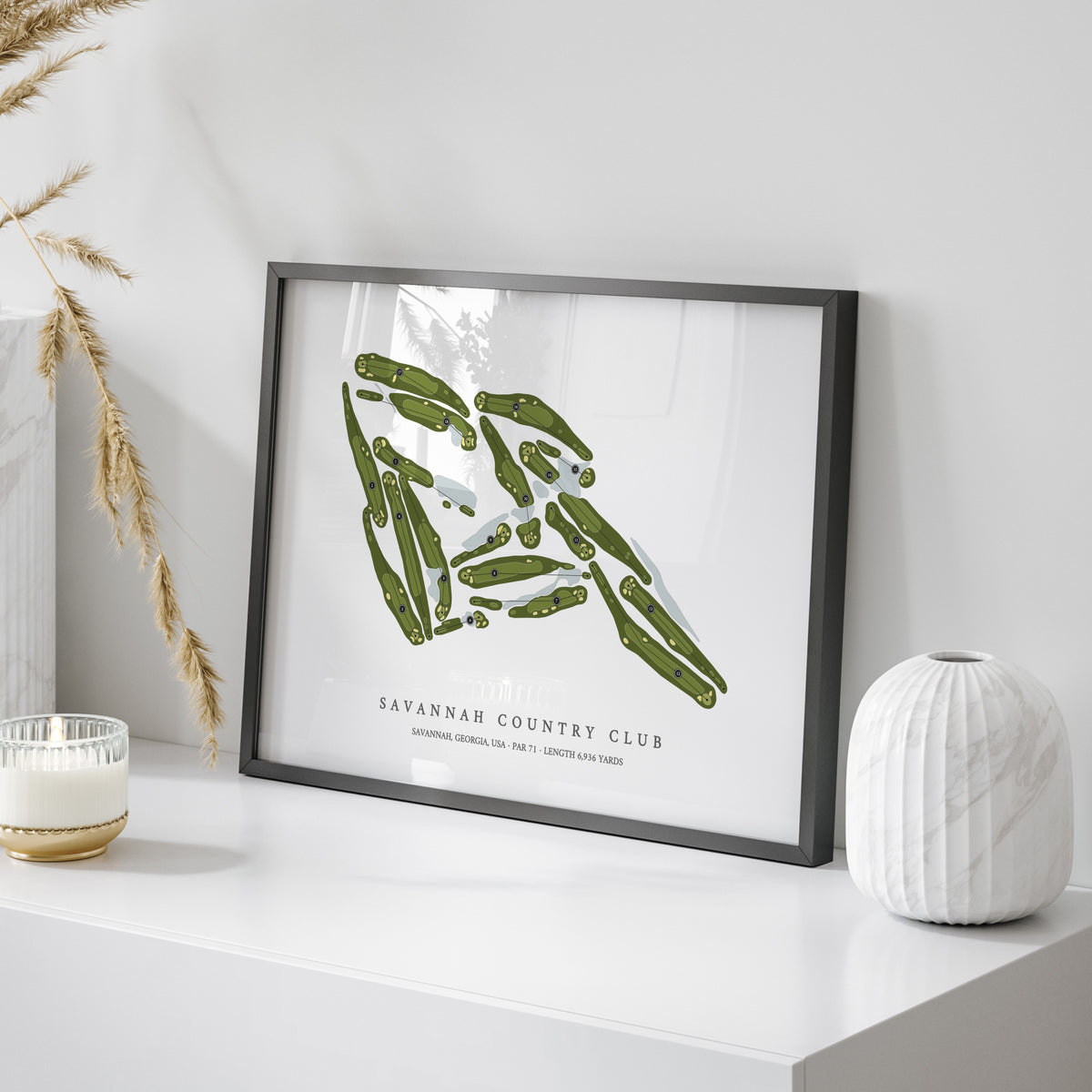 Savannah Country Club | Golf Course Print | On Table
