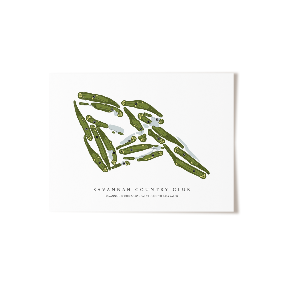 Savannah Country Club | Golf Course Print | Unframed