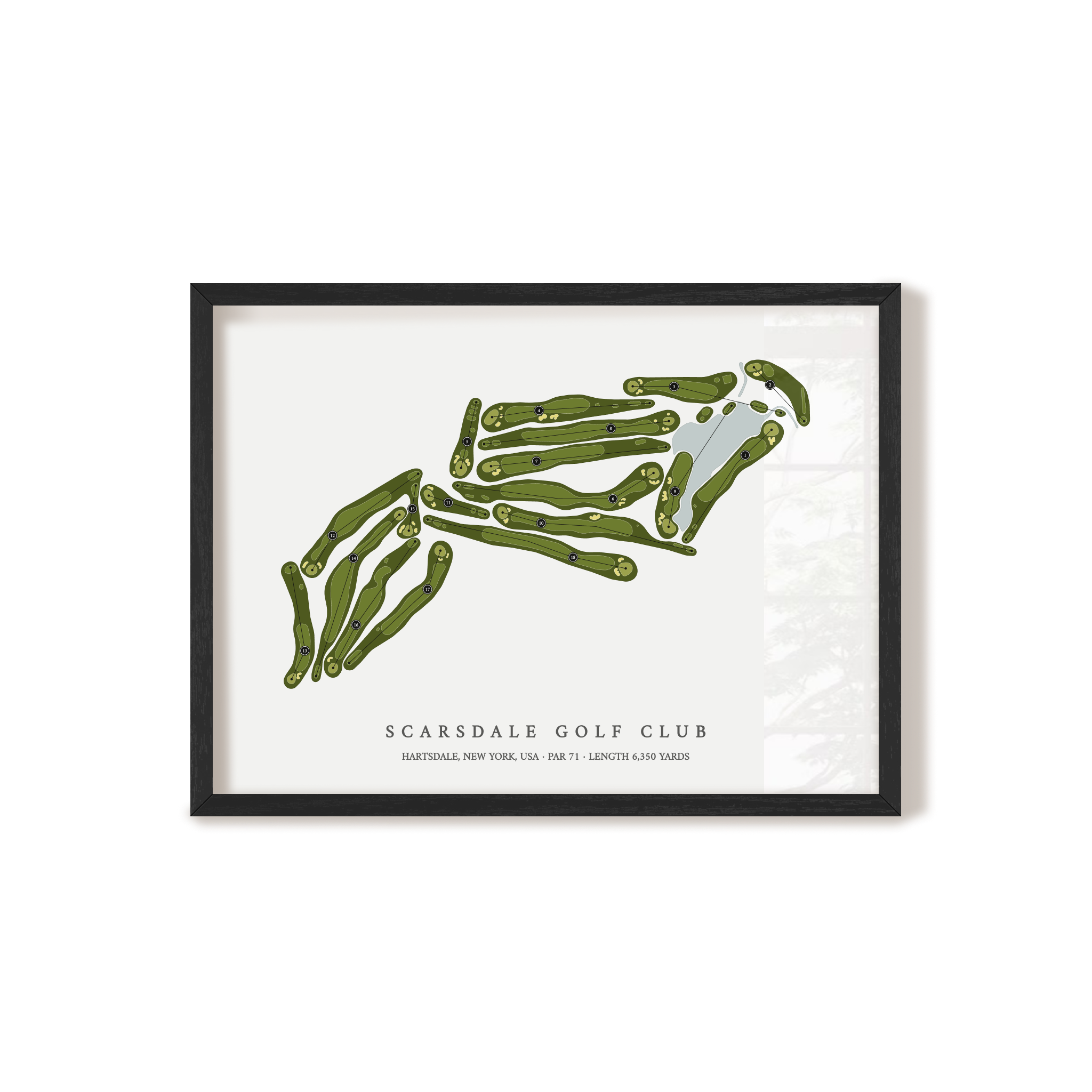 Scarsdale Golf Club | Golf Course Map | Black Frame