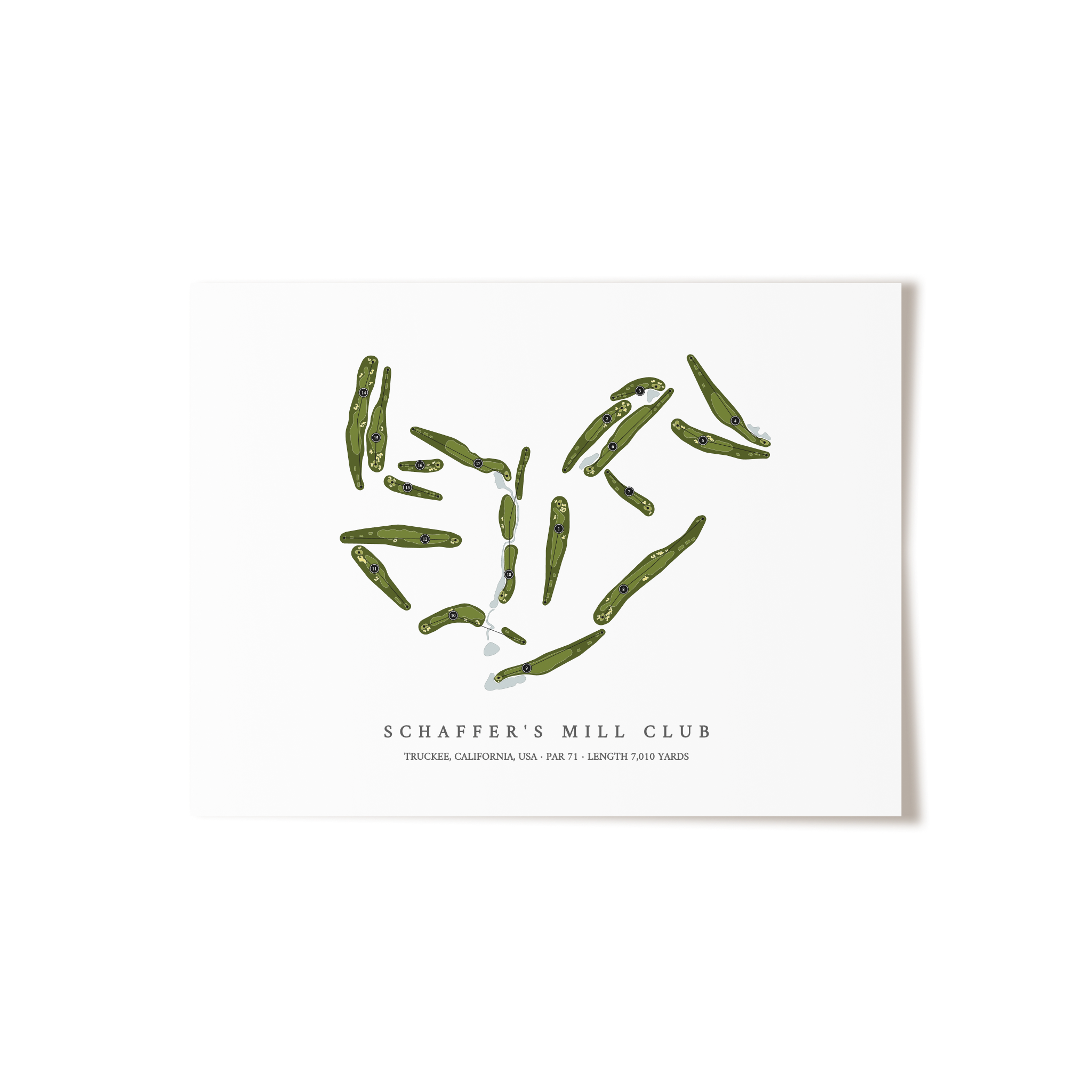 Schaffer's Mill Club | Golf Course Map | Unframed
