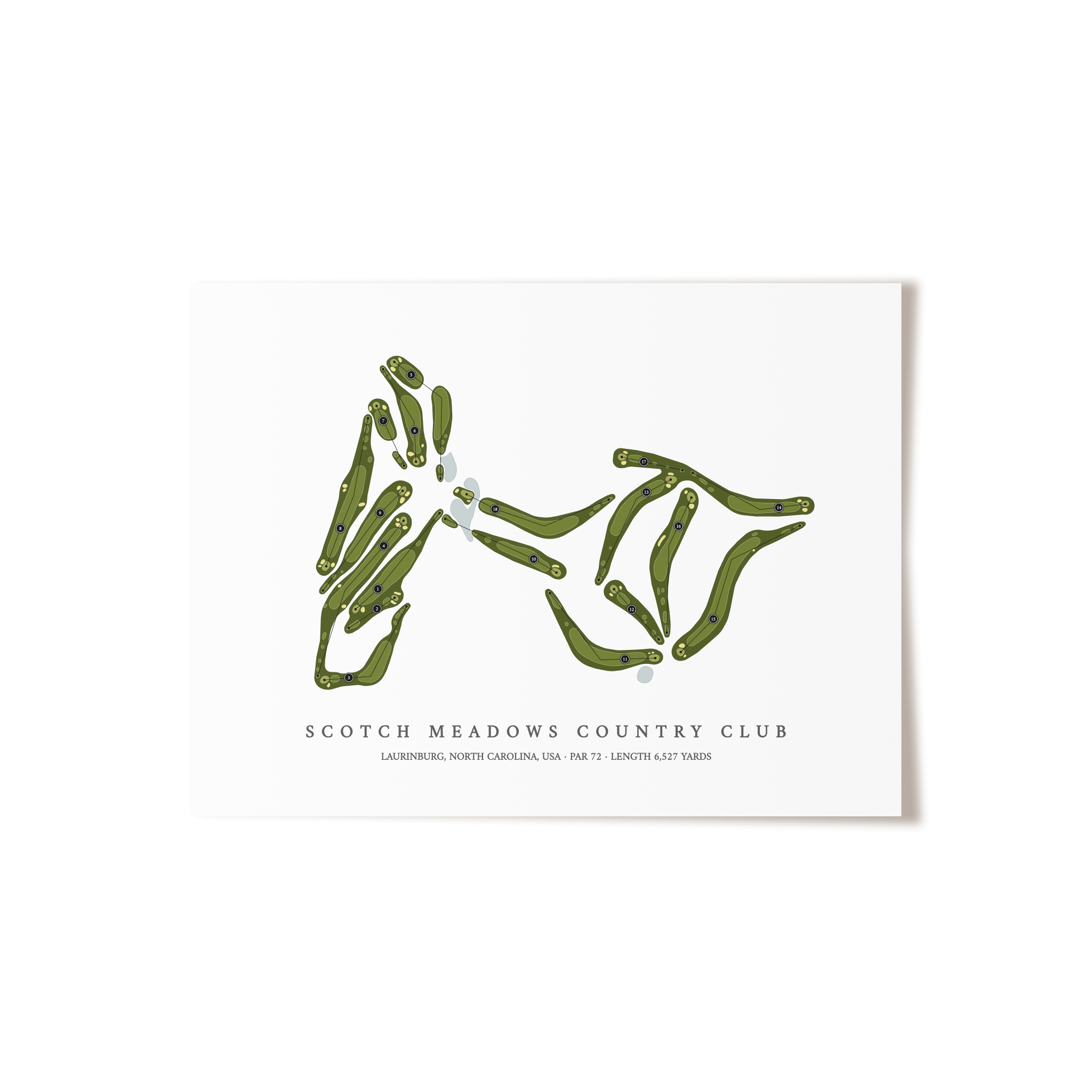 Scotch Meadows Country Club | Golf Course Map | Unframed