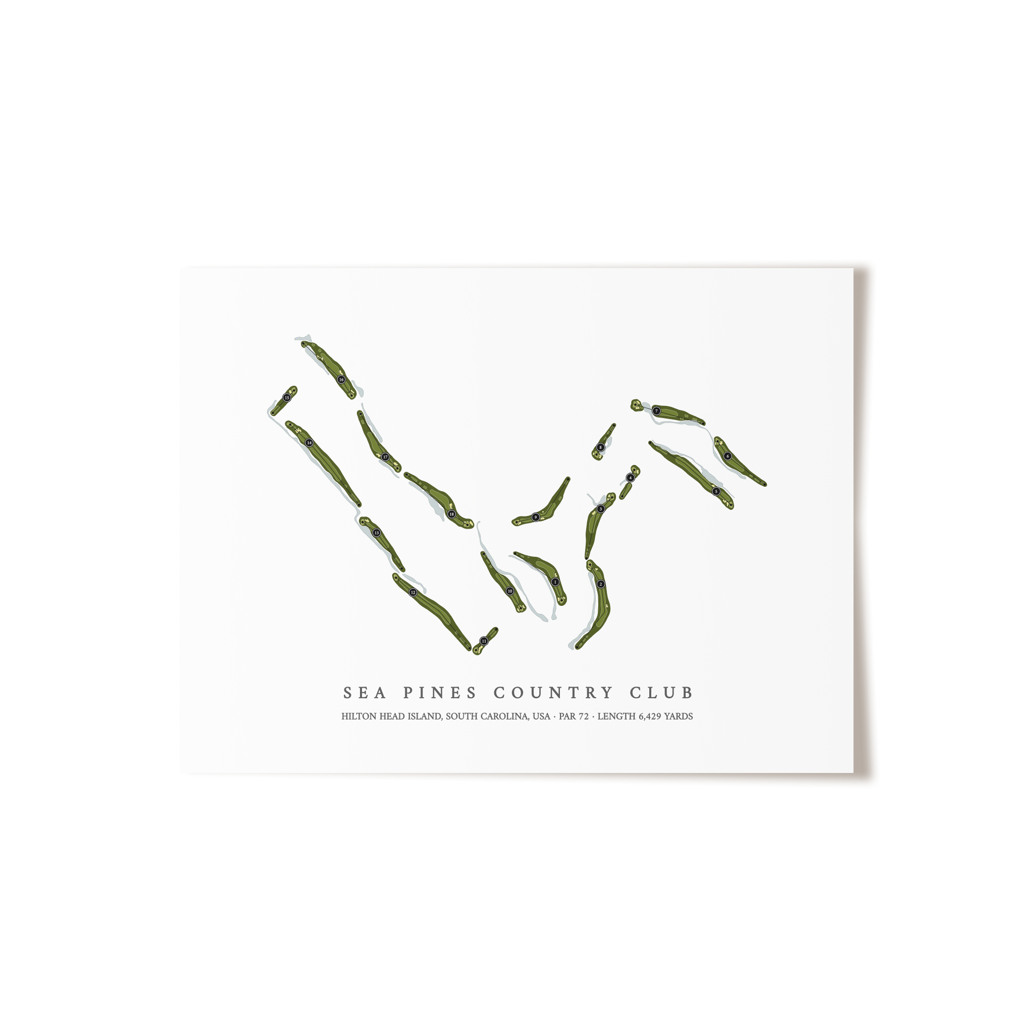 Sea Pines Country Club | Golf Course Map | Unframed
