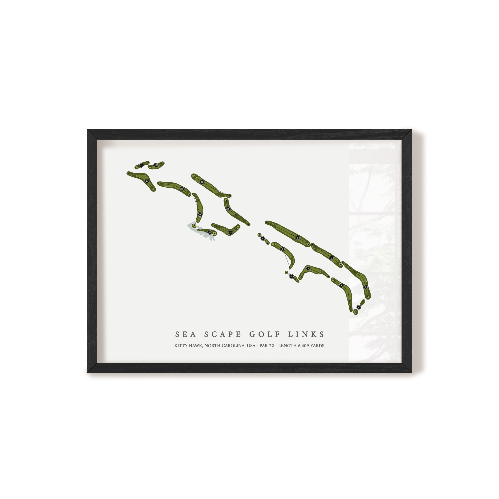 Sea Scape Golf Links | Golf Course Map | Black Frame
