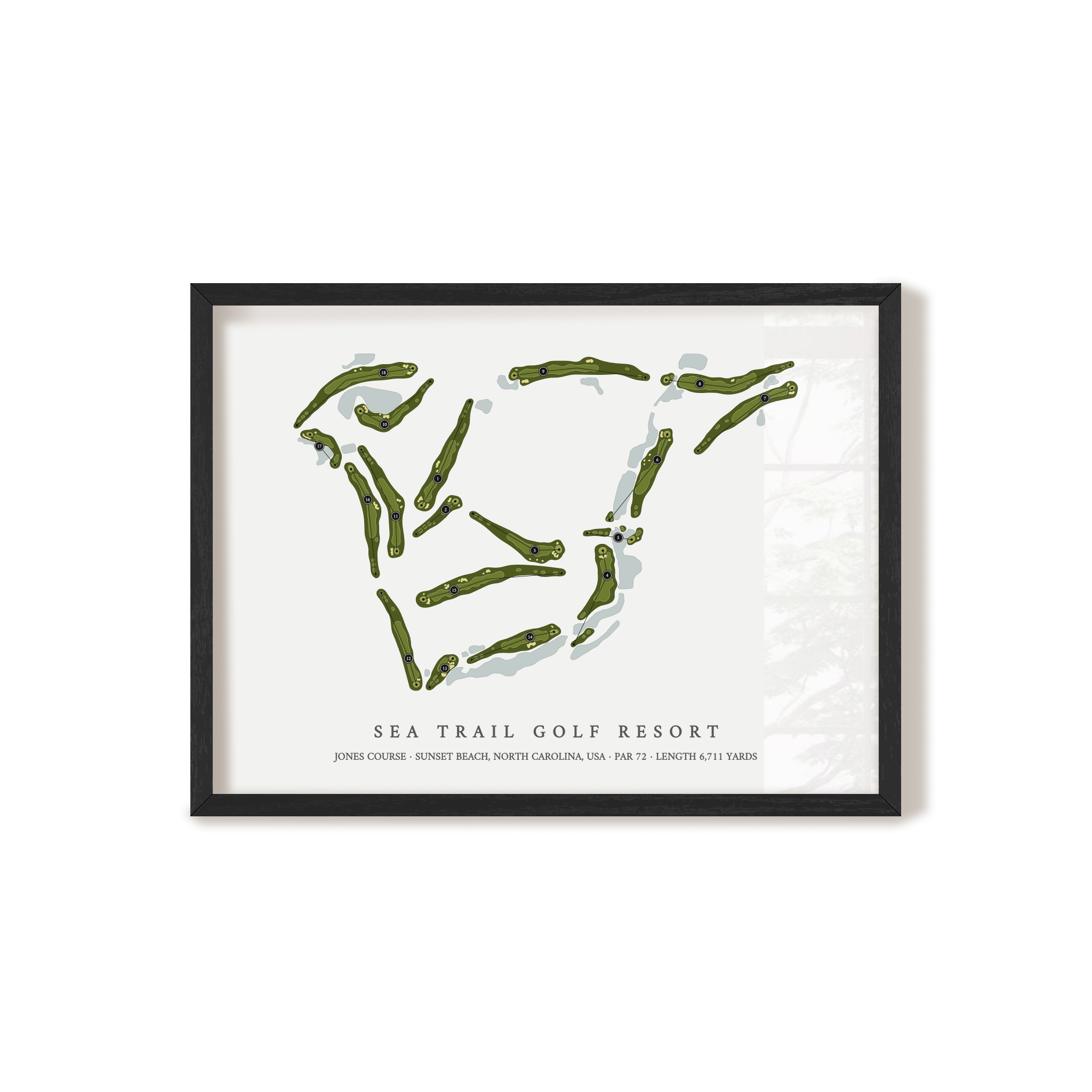 Sea Trail Golf Resort - Jones Course | Golf Course Map | Black Frame