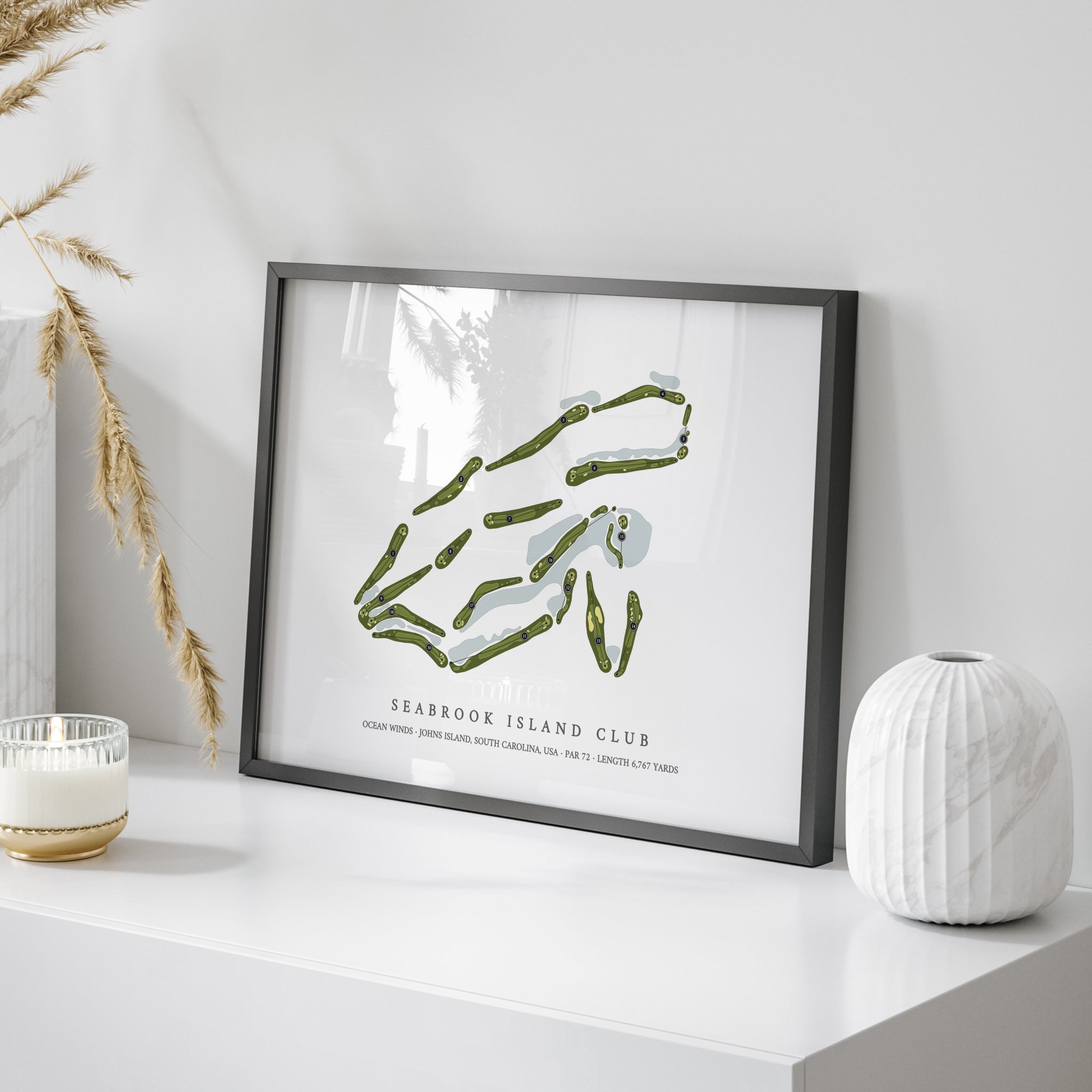 Seabrook Island Club - Ocean Winds | Golf Course Print | On Table