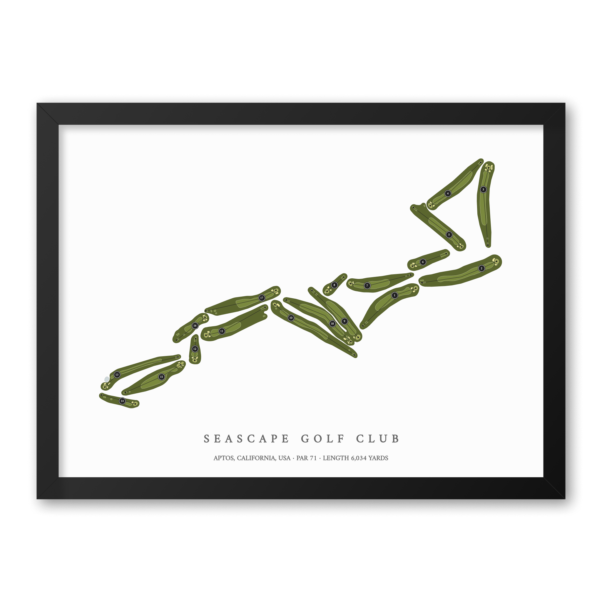 Seascape Golf Club | Golf Course Map | Black Frame