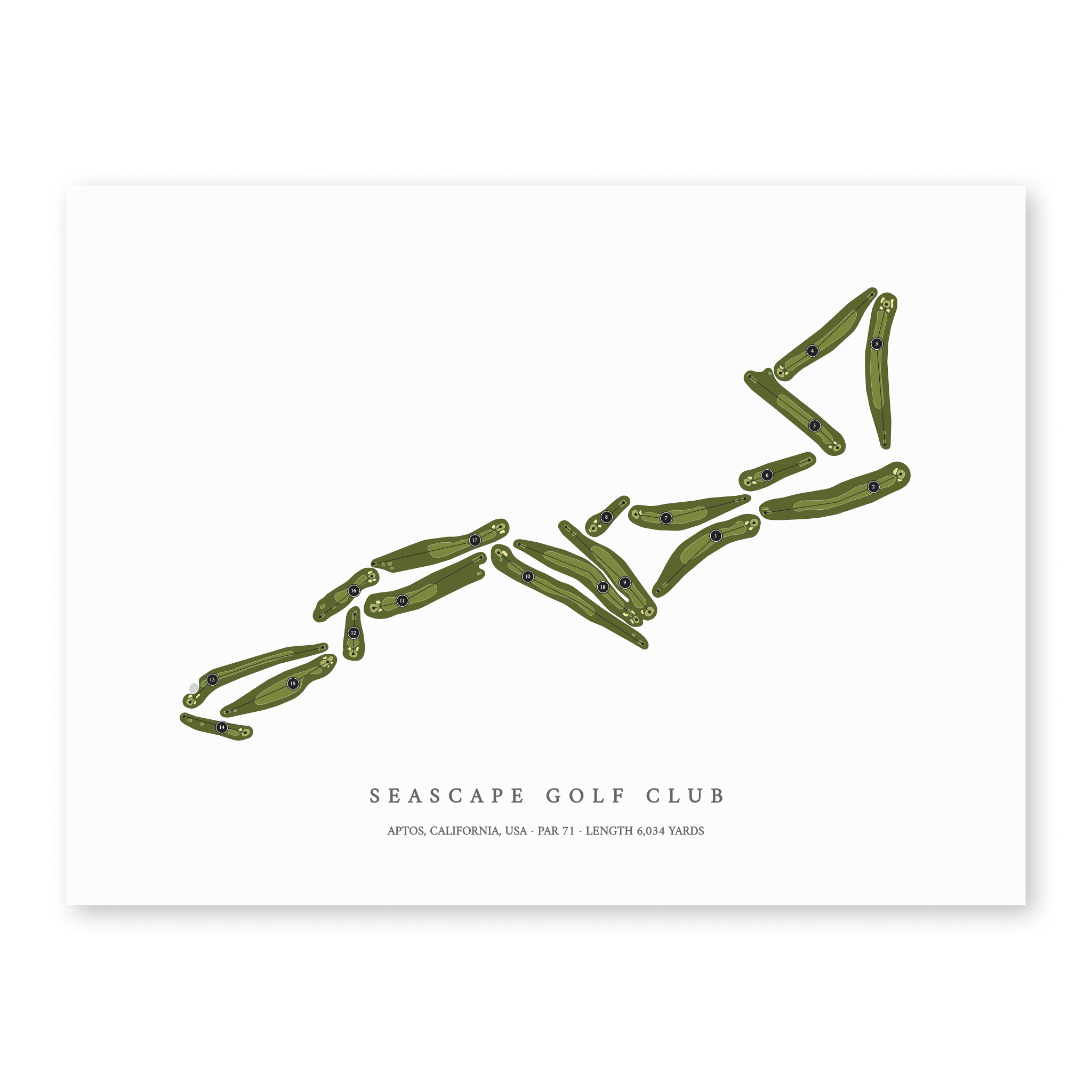 Seascape Golf Club | Golf Course Map | Unframed