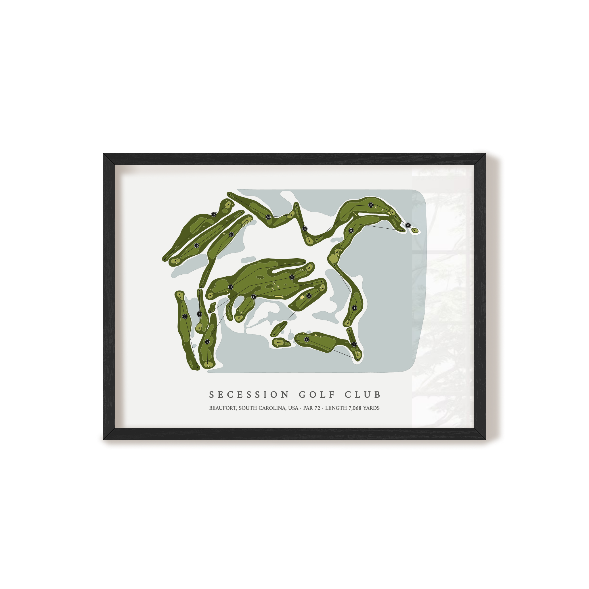 Secession Golf Club | Golf Course Print | Black Frame