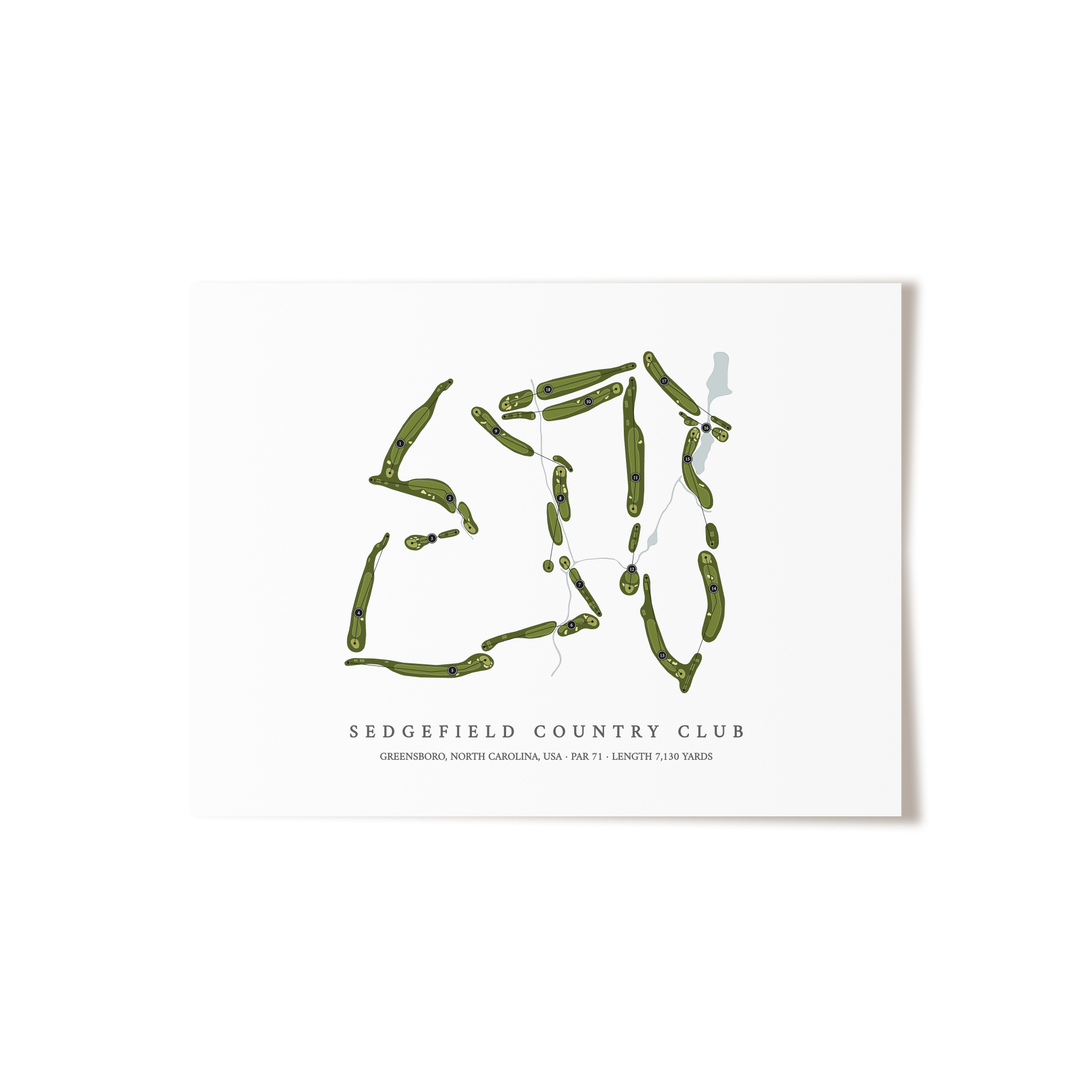 Sedgefield Country Club | Golf Course Map | Unframed