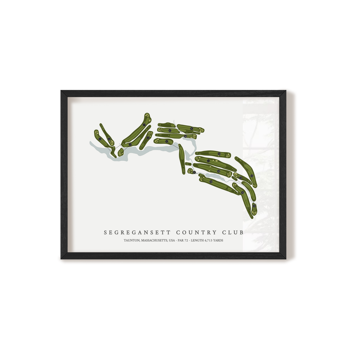 Segregansett Country Club | Golf Course Map | Black Frame