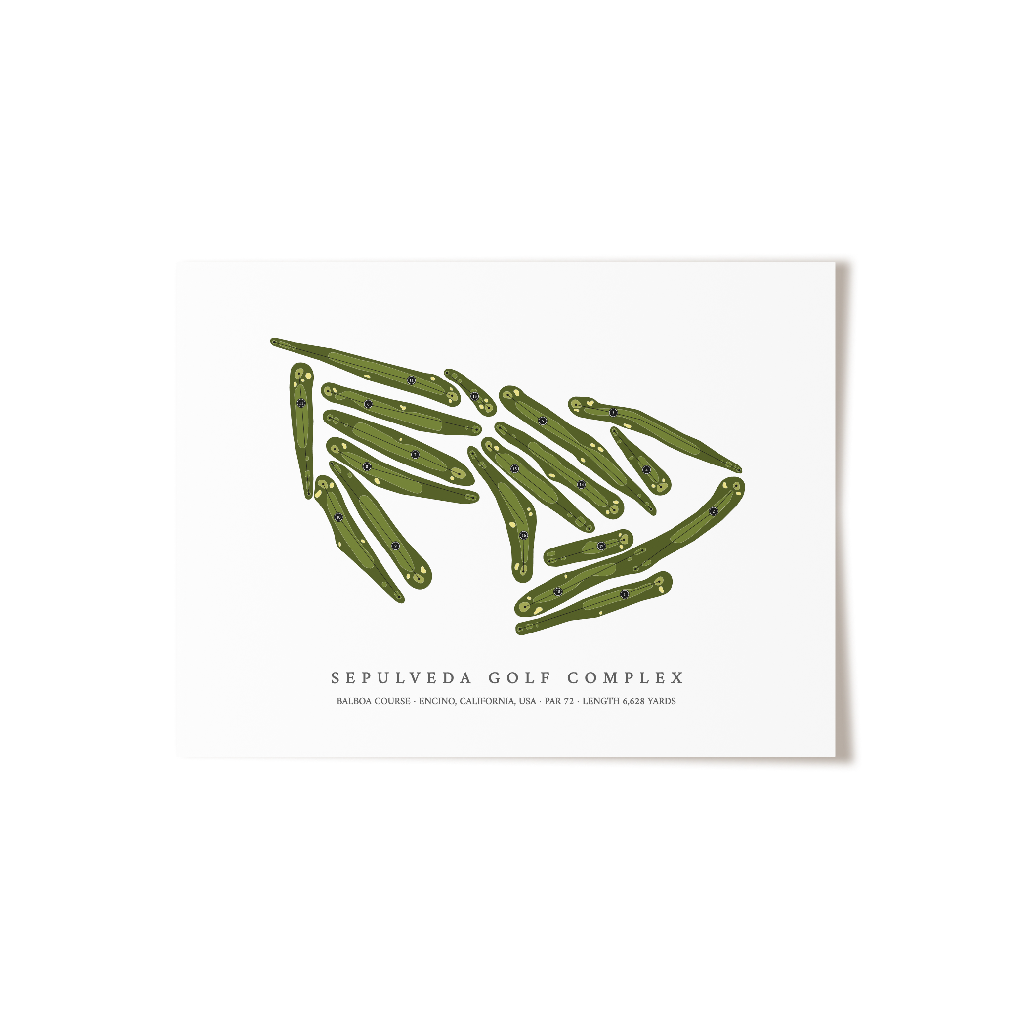 Sepulveda Golf Complex - Balboa Course | Golf Course Map | Unframed