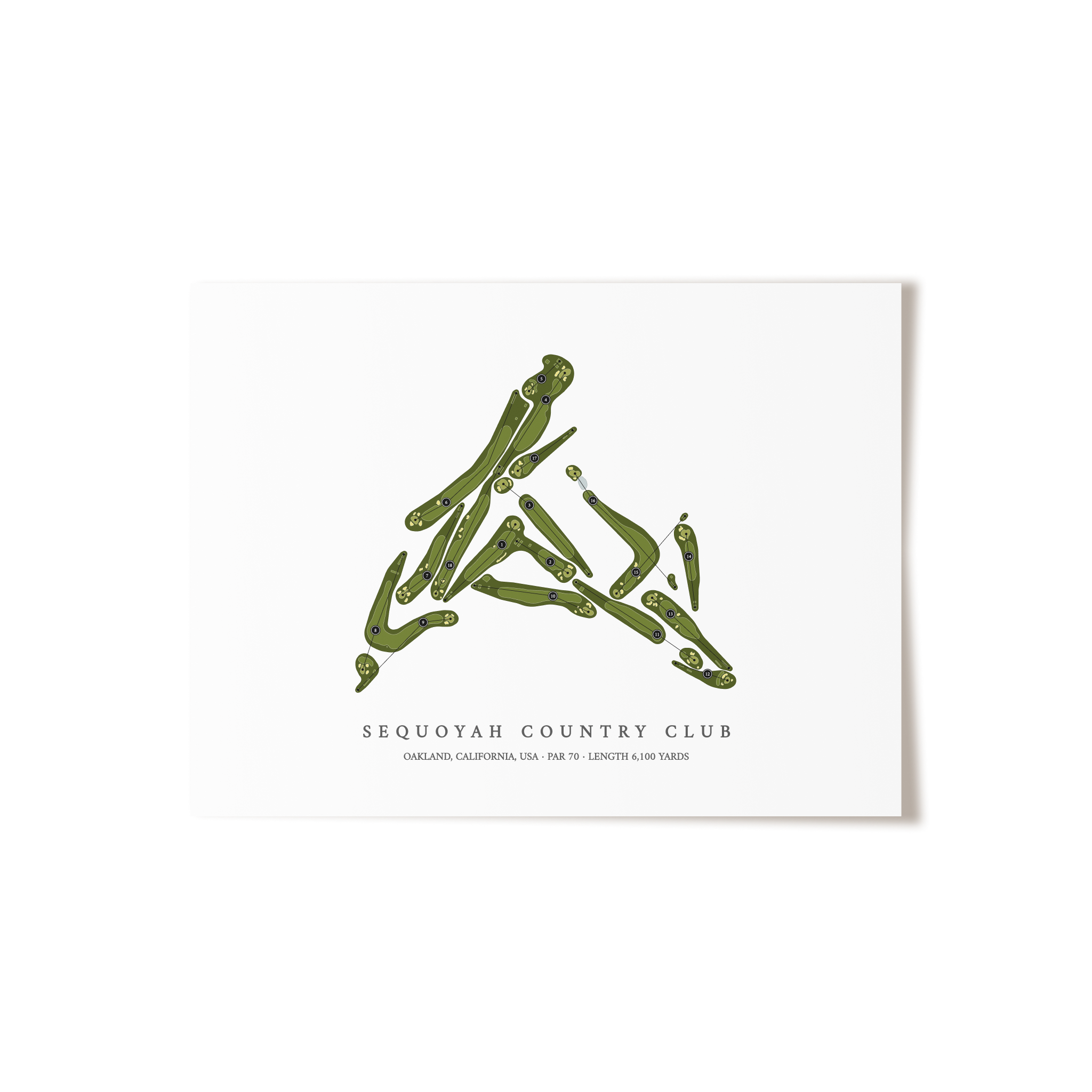 Sequoyah Country Club | Golf Course Map | Unframed