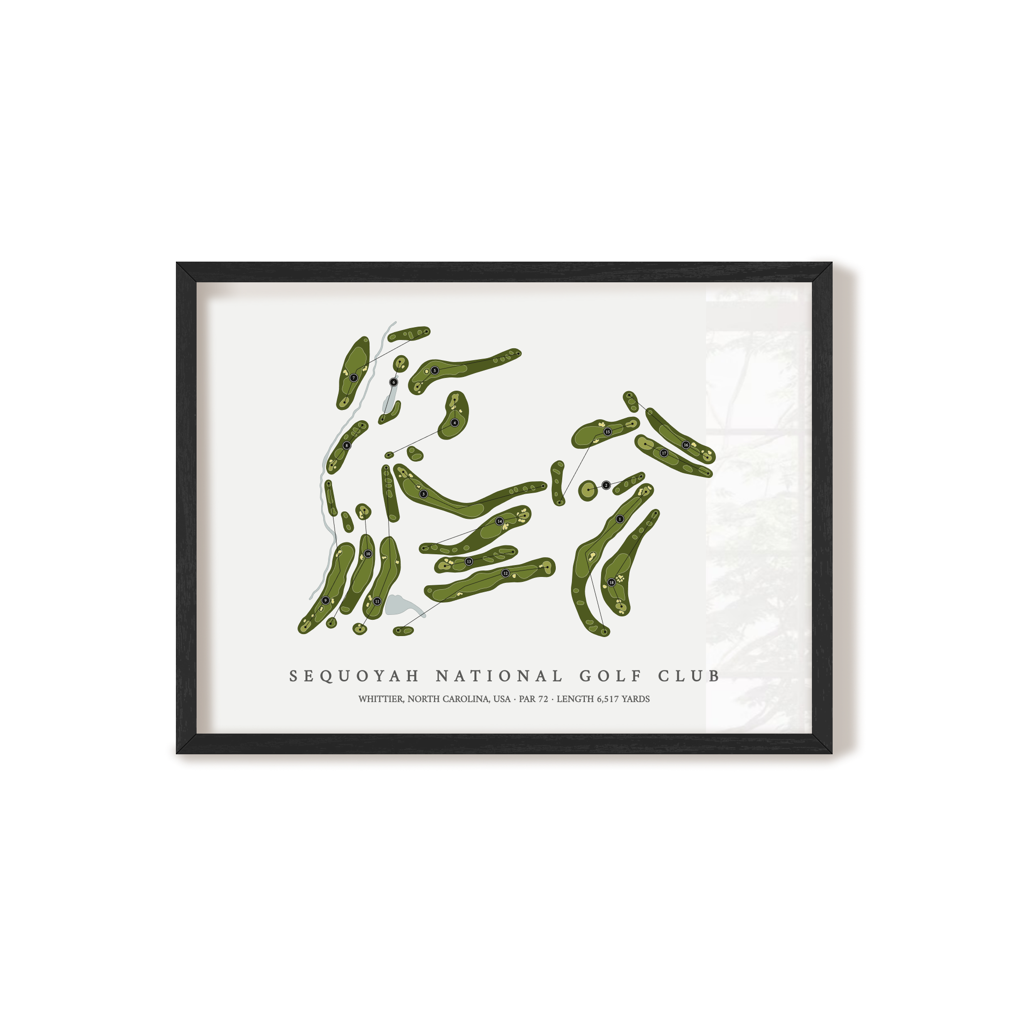Sequoyah National Golf Club | Golf Course Map | Black Frame