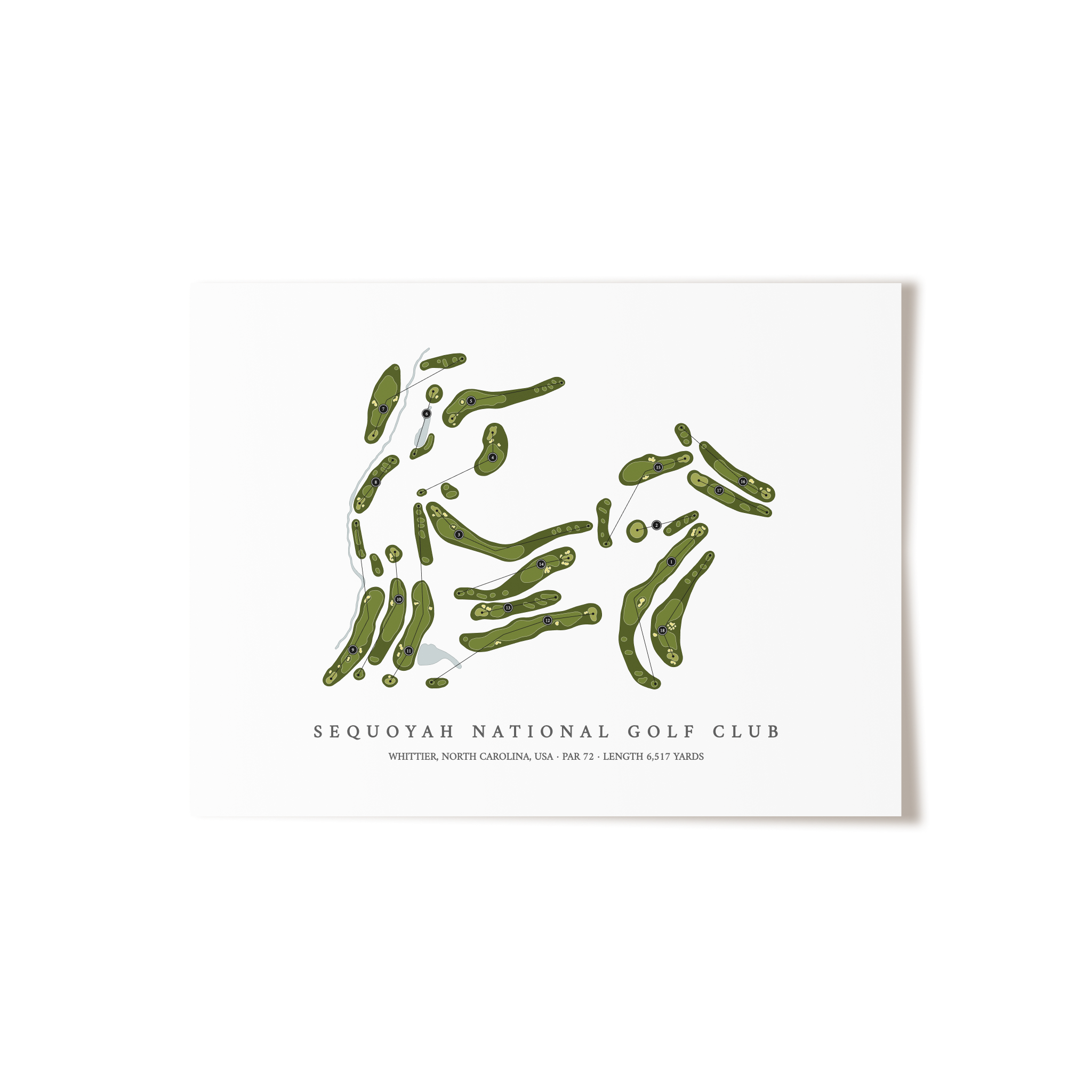 Sequoyah National Golf Club | Golf Course Map | Unframed