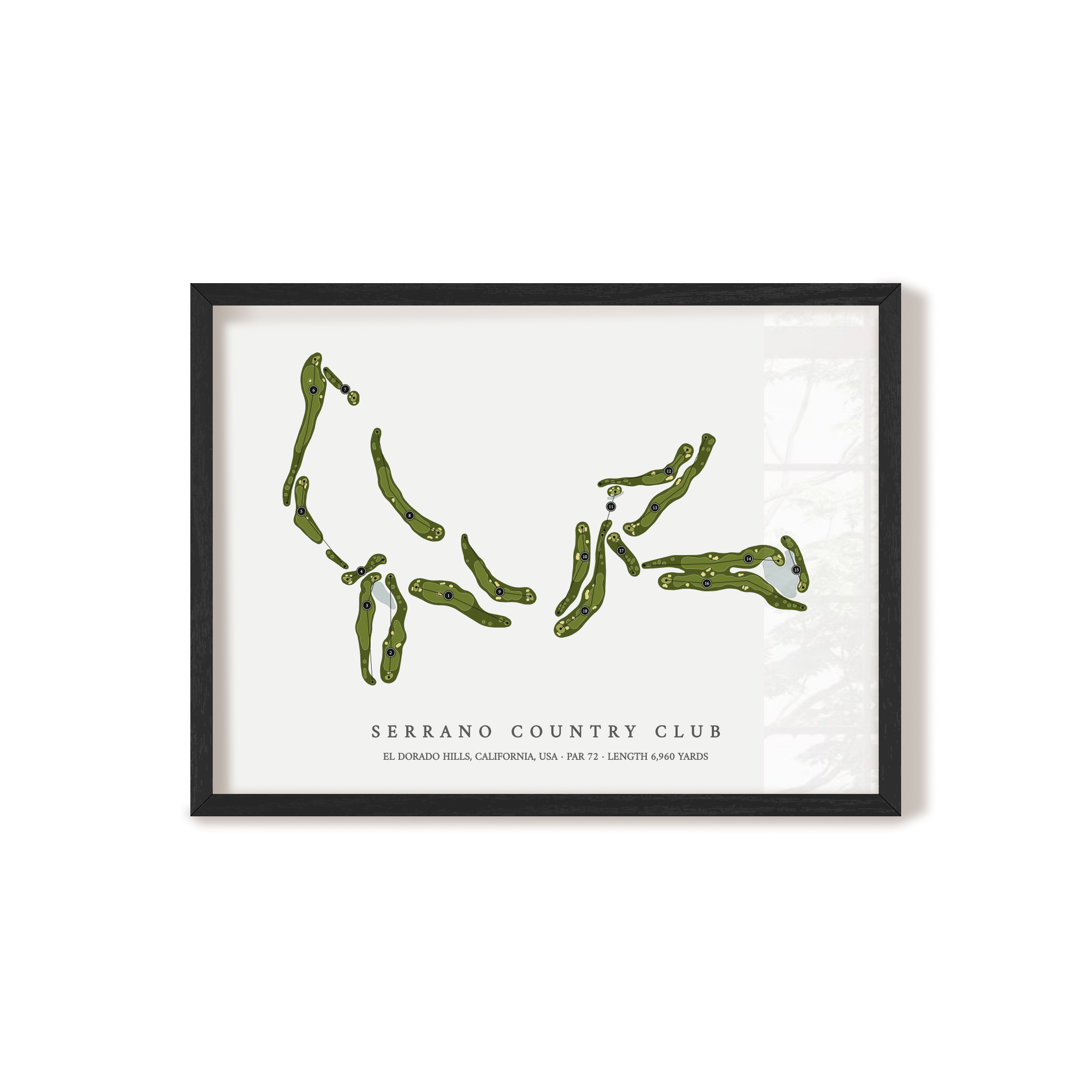 Serrano Country Club | Golf Course Map | Black Frame