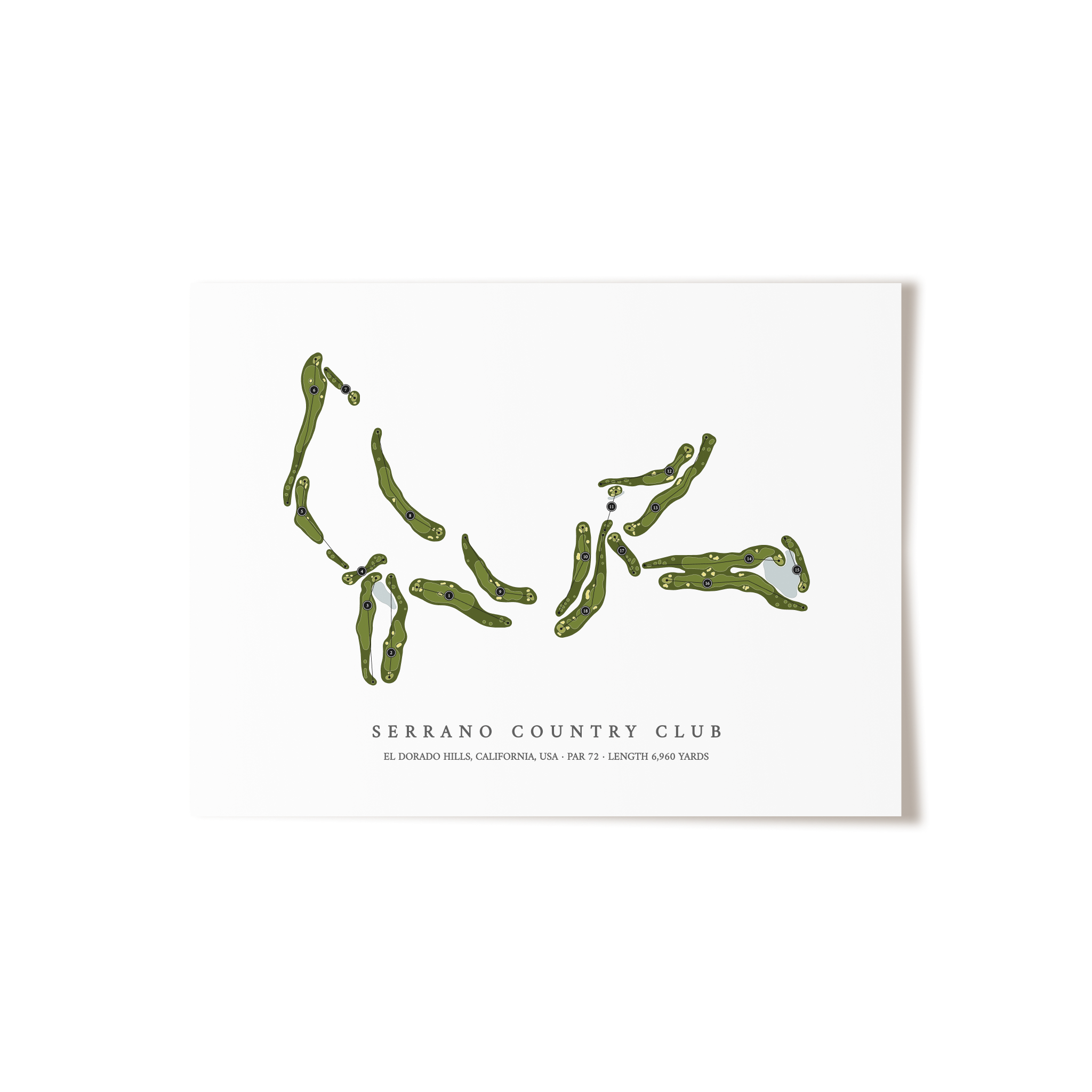 Serrano Country Club | Golf Course Map | Unframed