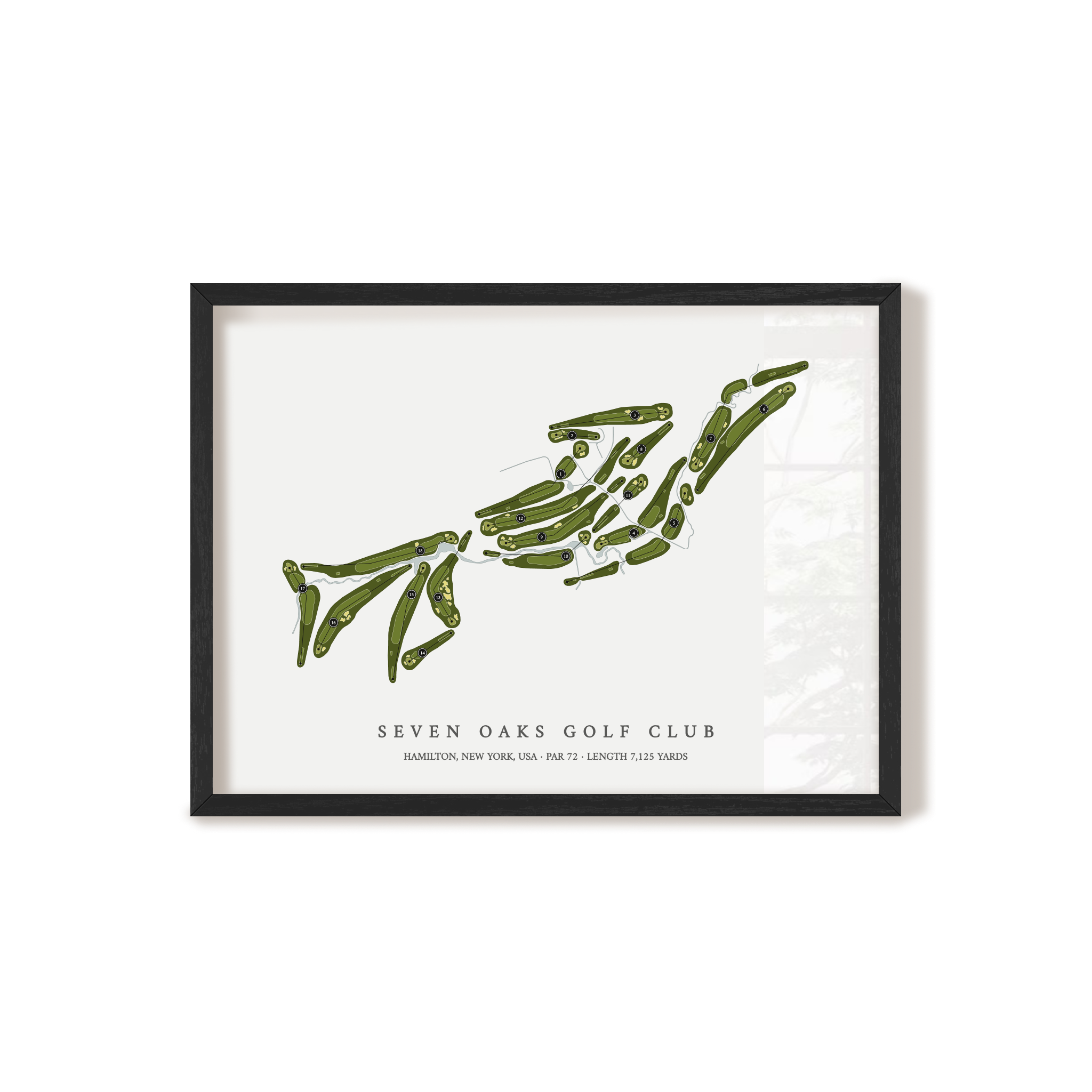 Seven Oaks Golf Club | Golf Course Map | Black+Frame