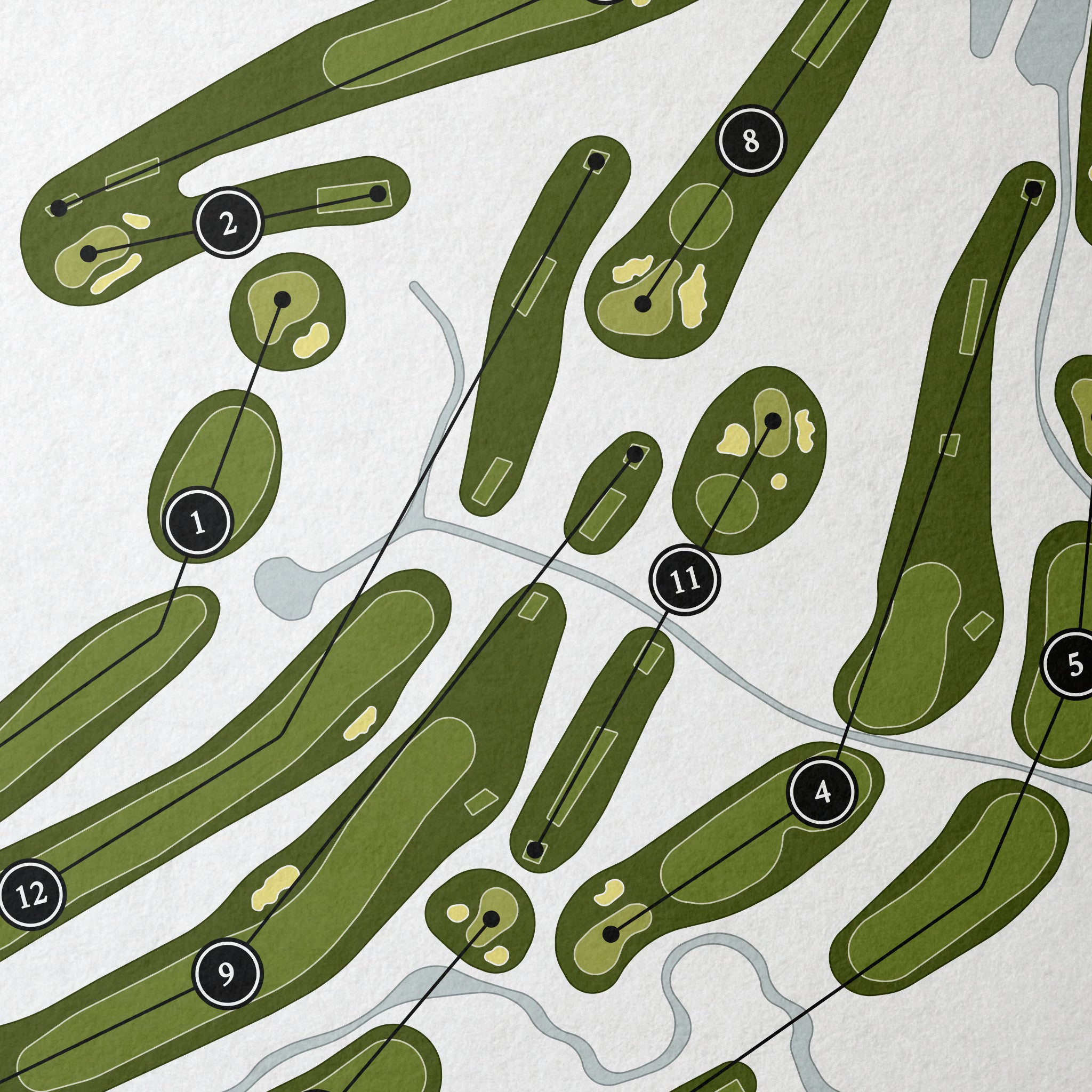 Seven Oaks Golf Club | Golf Course Print | Close Up