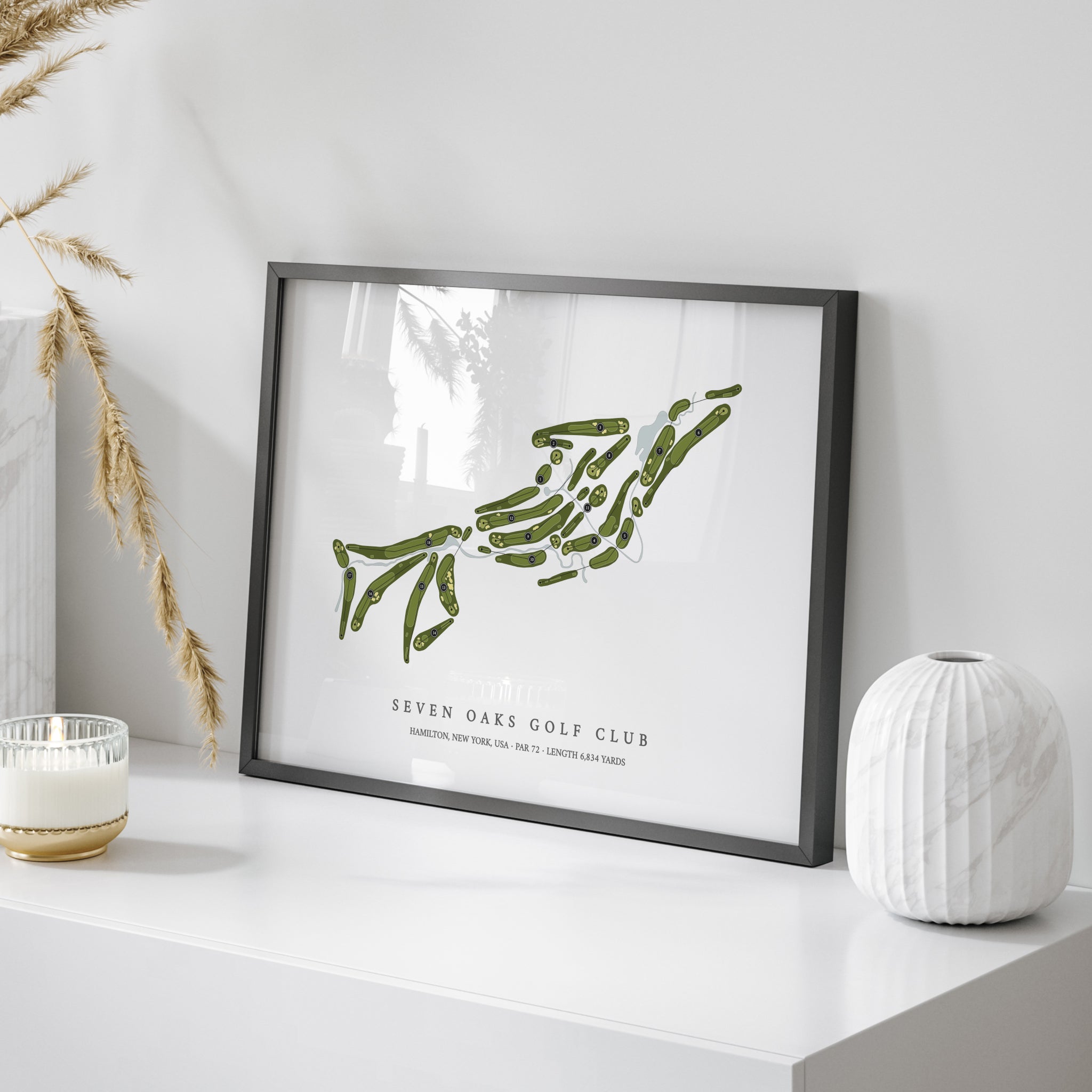 Seven Oaks Golf Club | Golf Course Print | On Table
