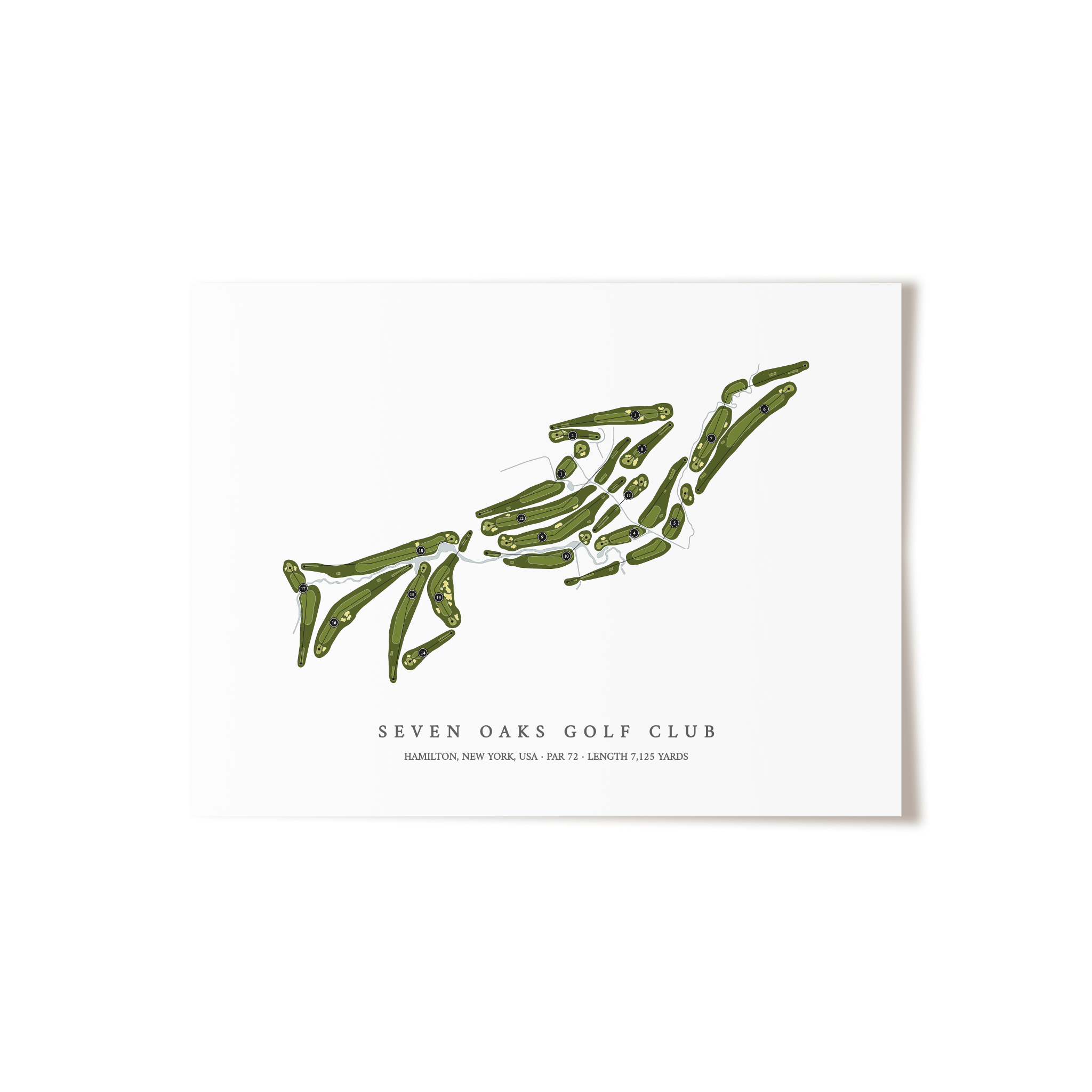 Seven Oaks Golf Club | Golf Course Map | Unframed