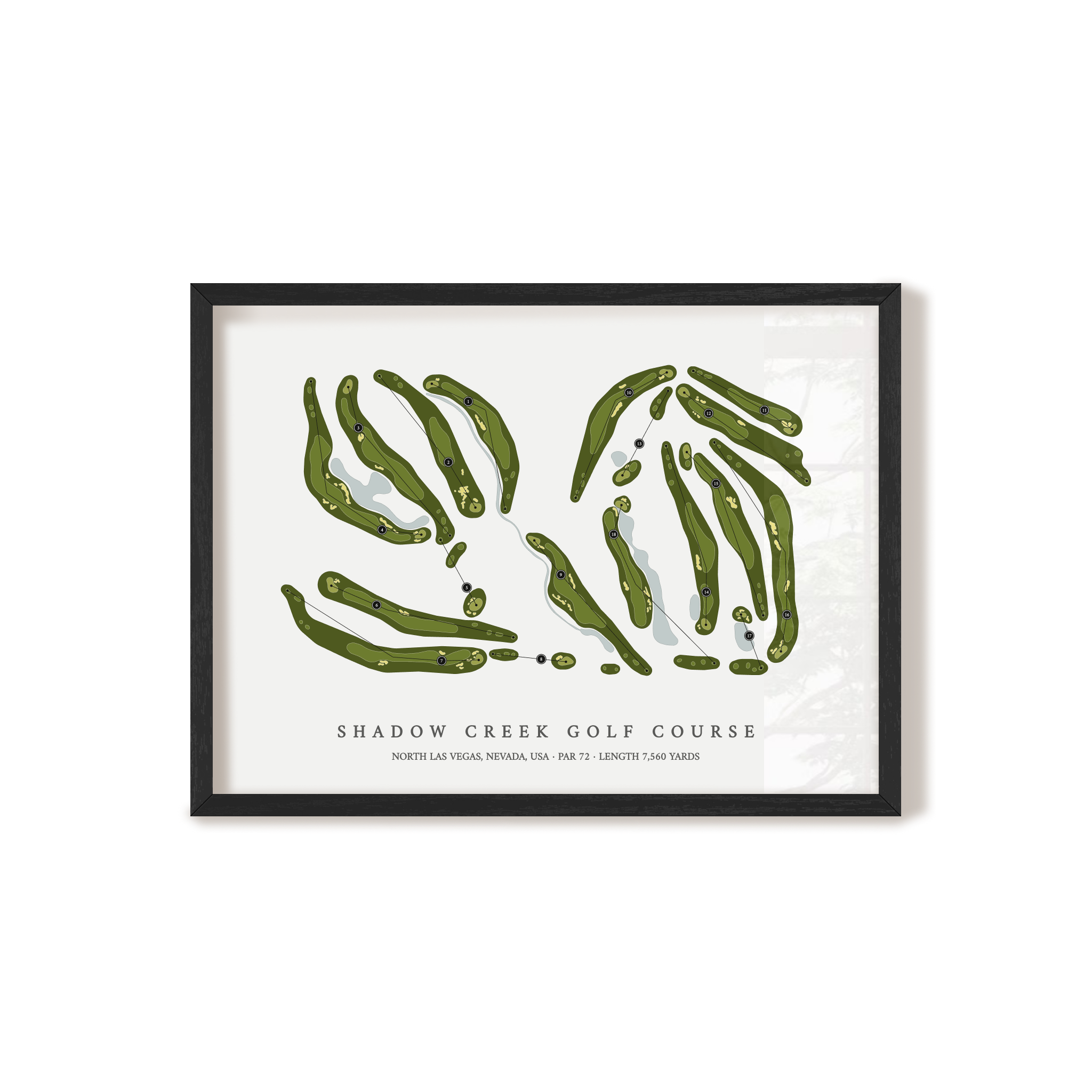 Shadow Creek Golf Course | Golf Course Map | Black+Frame