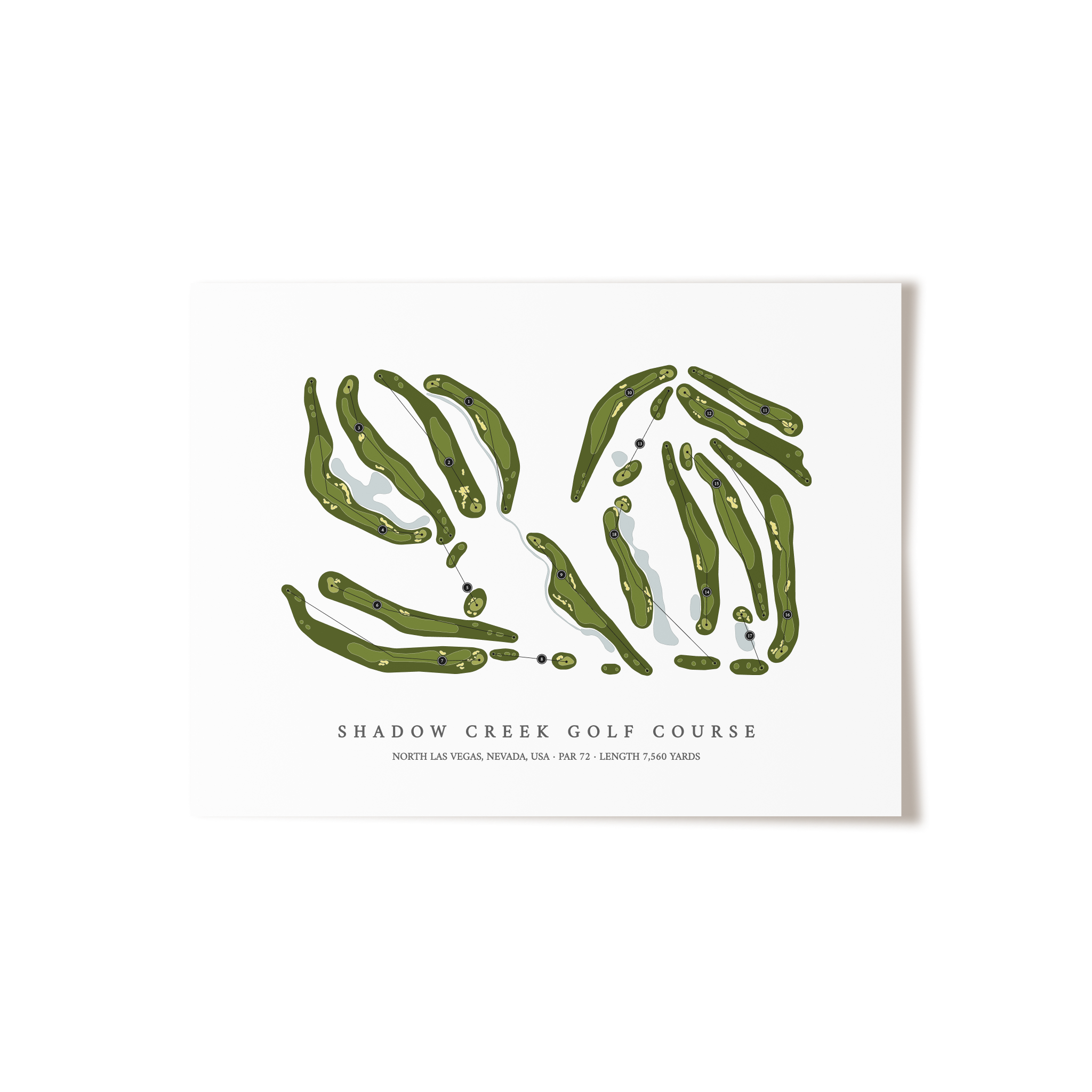 Shadow Creek Golf Course | Golf Course Map | Unframed