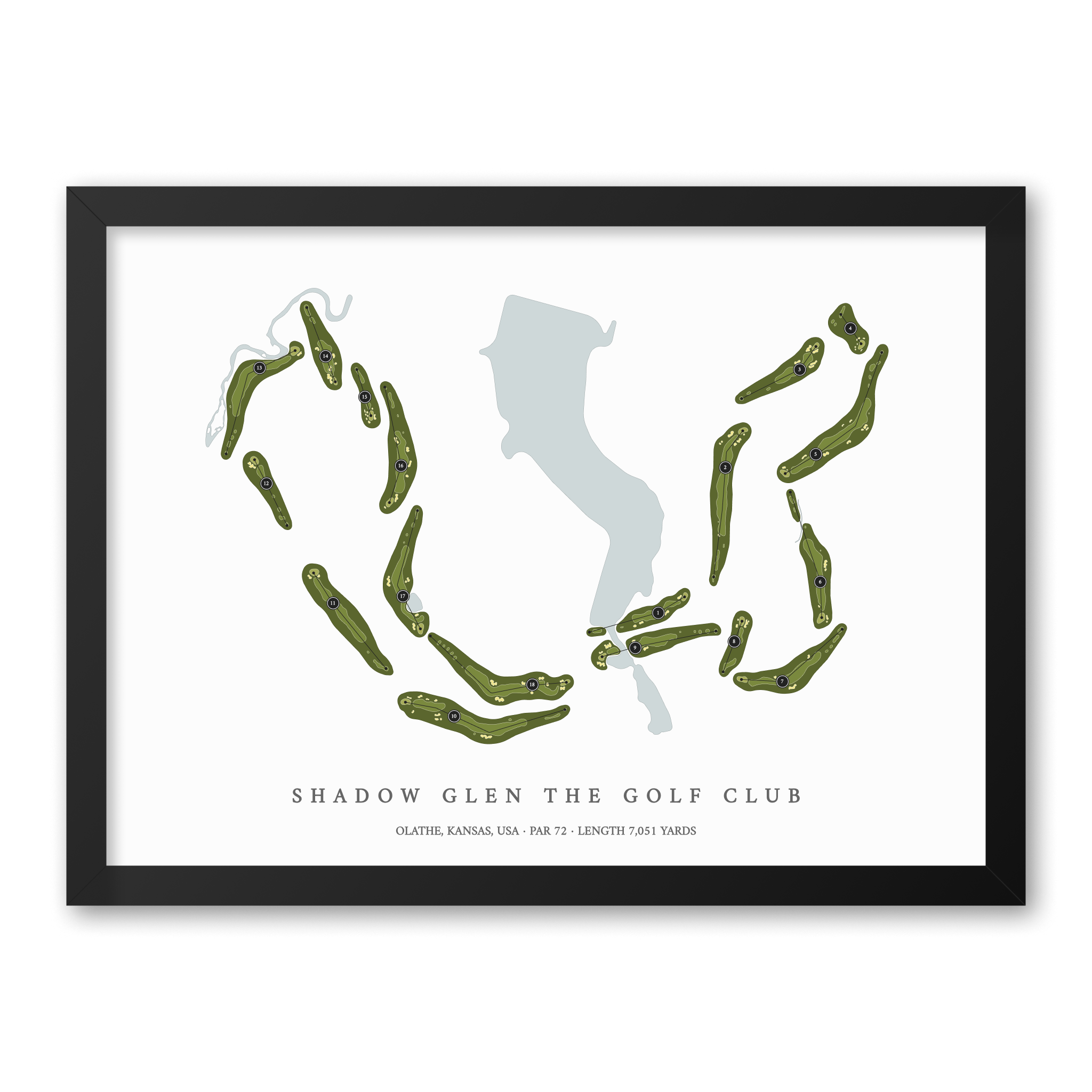 Shadow Glen the Golf Club | Golf Course Map | Black Frame