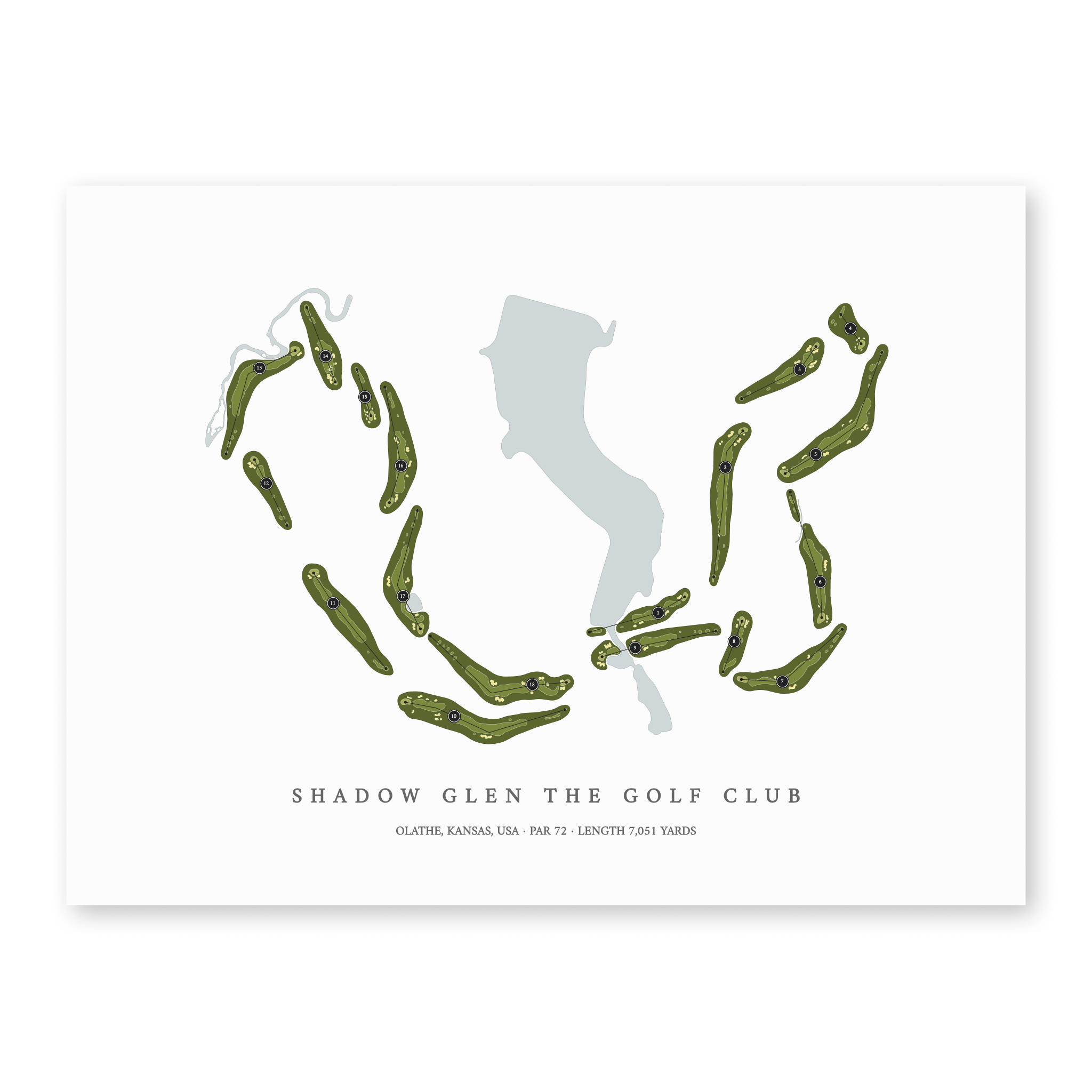 Shadow Glen the Golf Club | Golf Course Map | Unframed