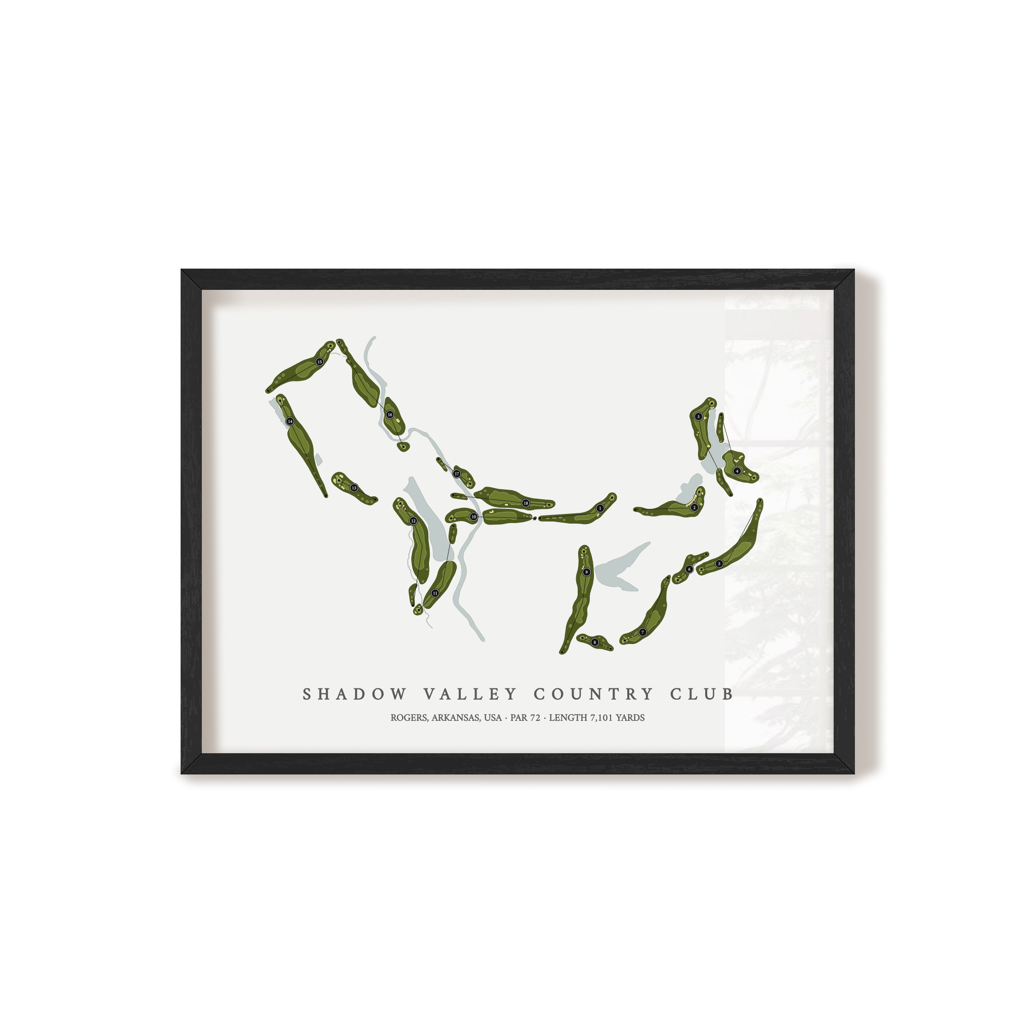 Shadow Valley Country Club | Golf Course Map | Black+Frame