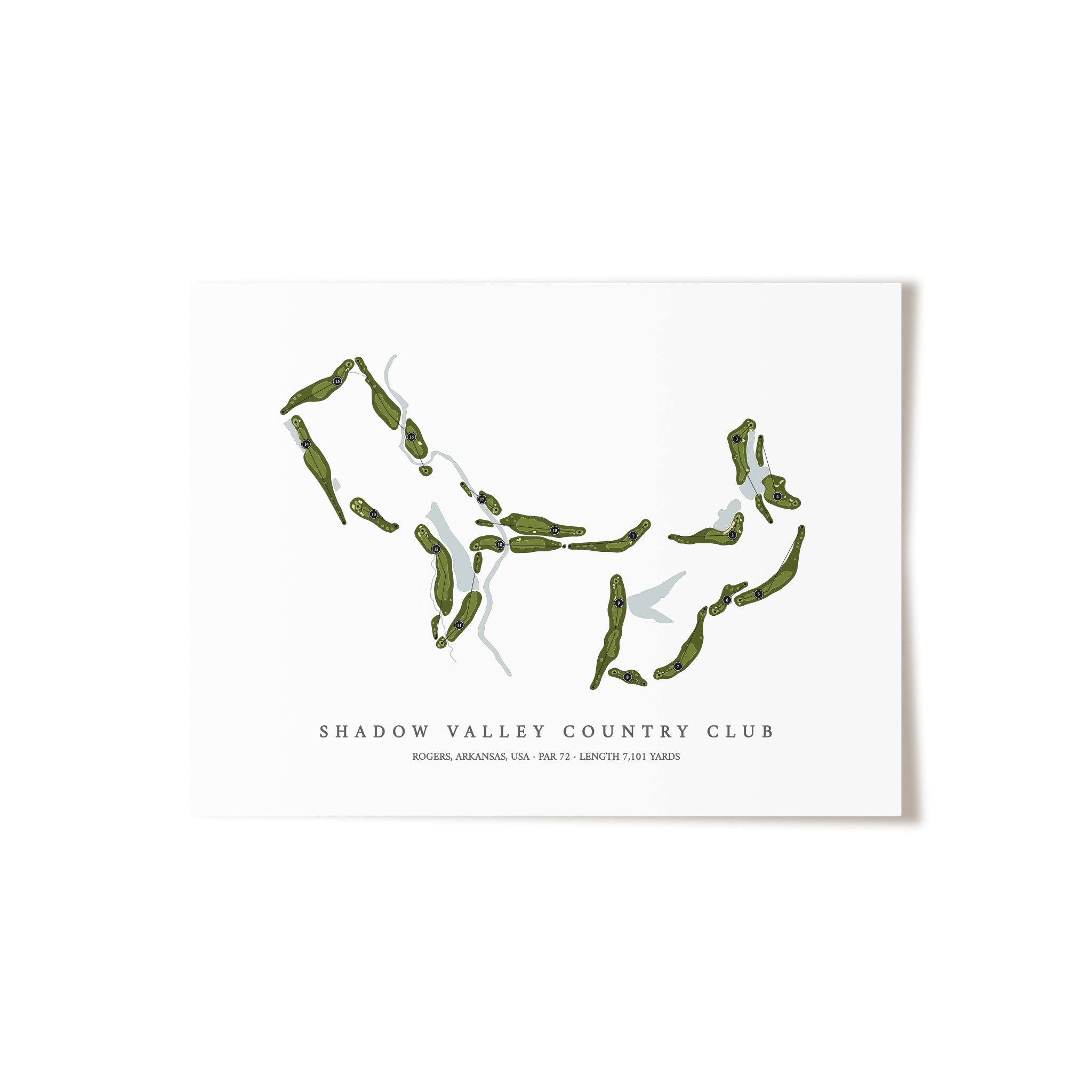 Shadow Valley Country Club | Golf Course Map | Unframed