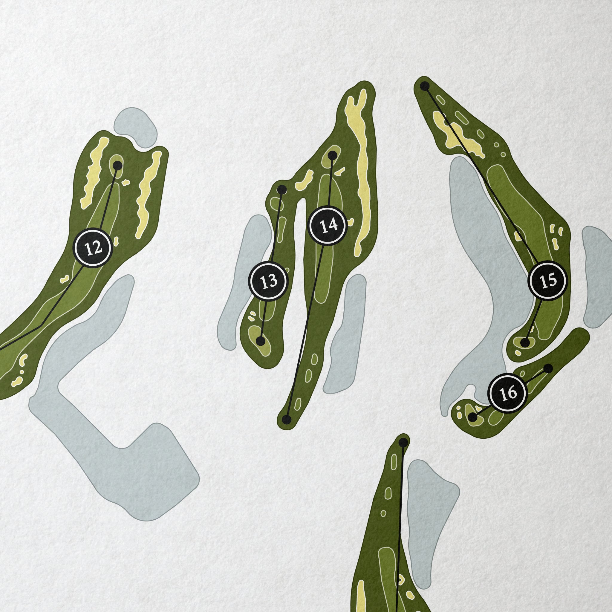 Shadow Wood Country Club - North Course | Golf Course Print | Close Up