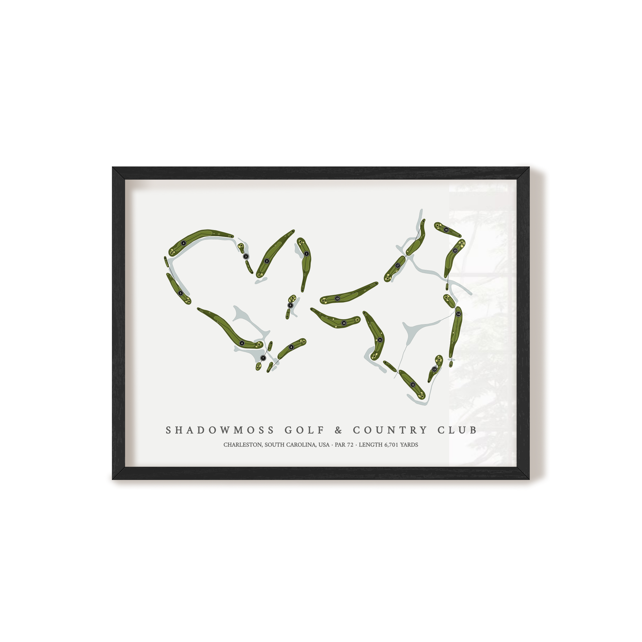 Shadowmoss Golf & Country Club | Golf Course Map | Black Frame