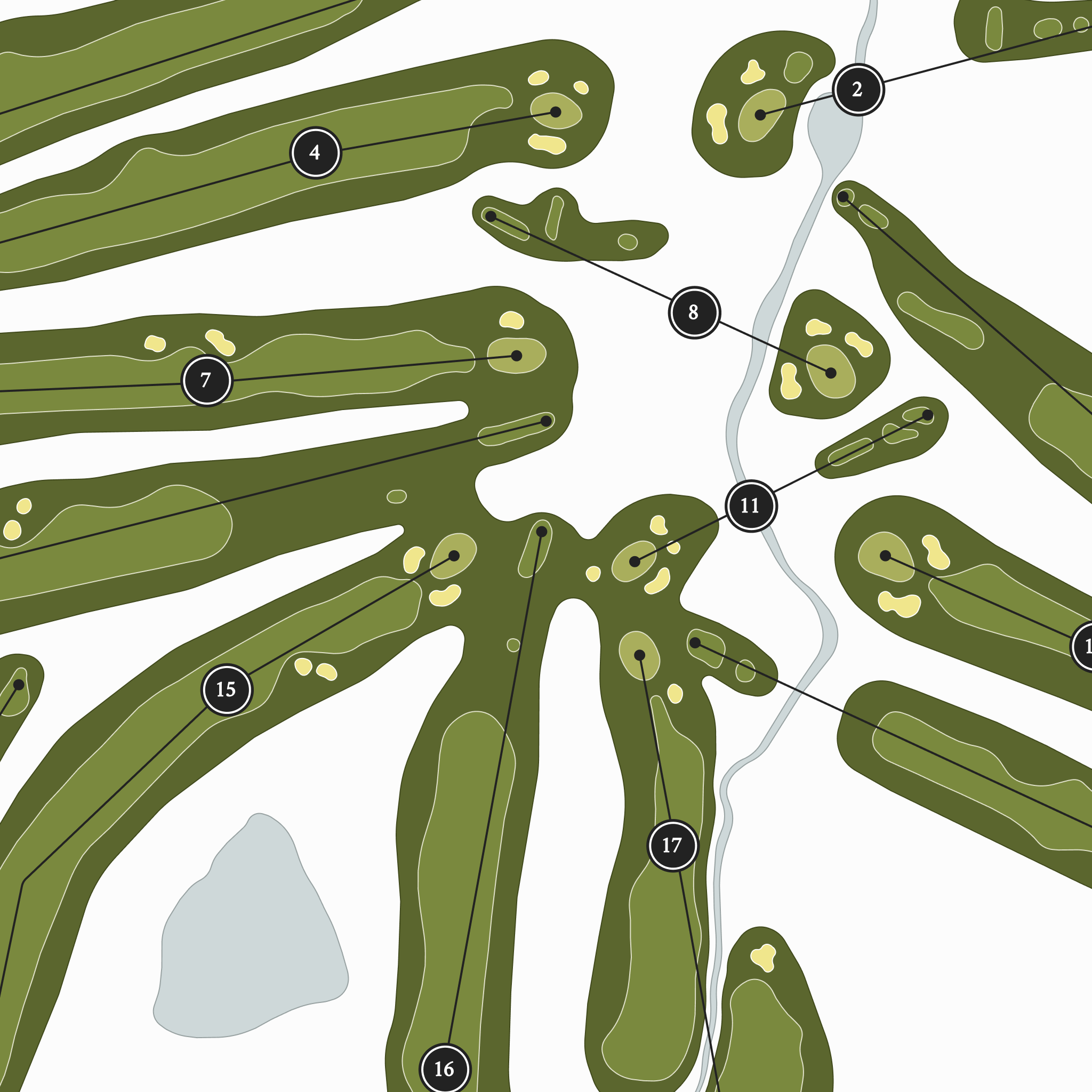 Shady Hollow Country Club | Golf Course Map | Close Up