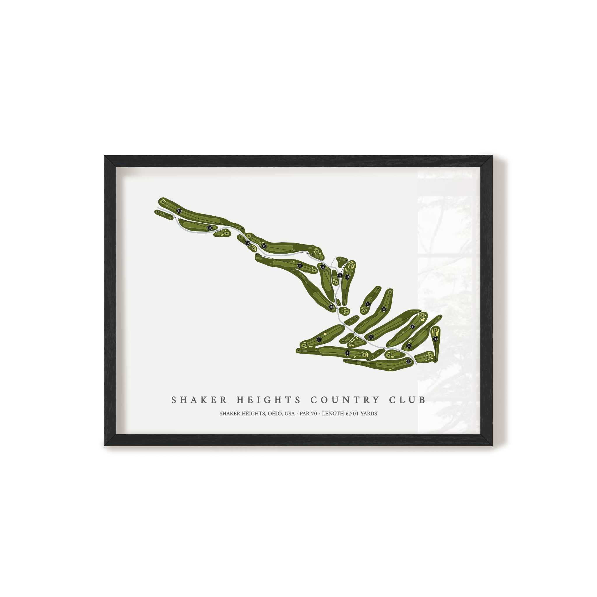Shaker Heights Country Club | Golf Course Map | Black Frame