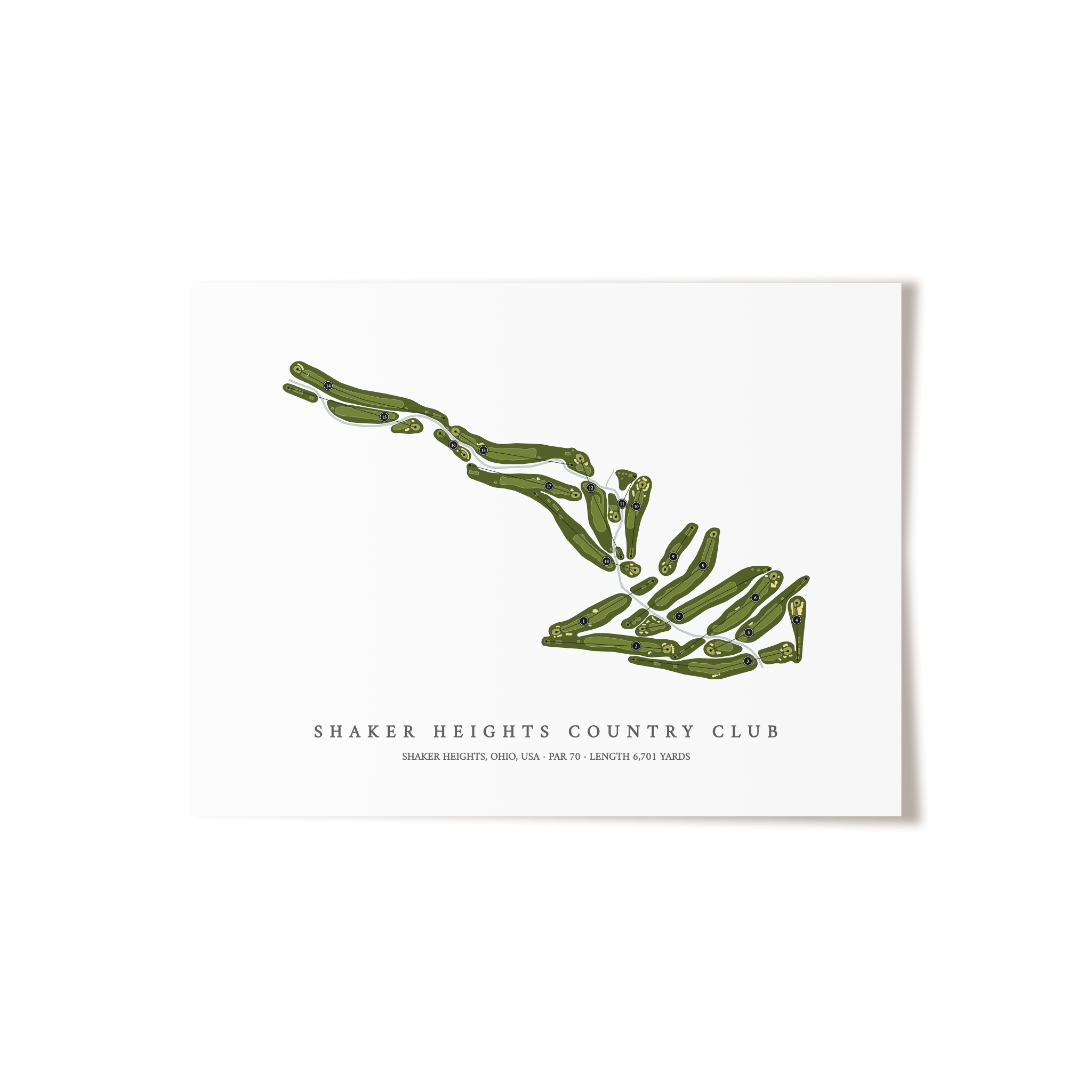 Shaker Heights Country Club | Golf Course Map | Unframed