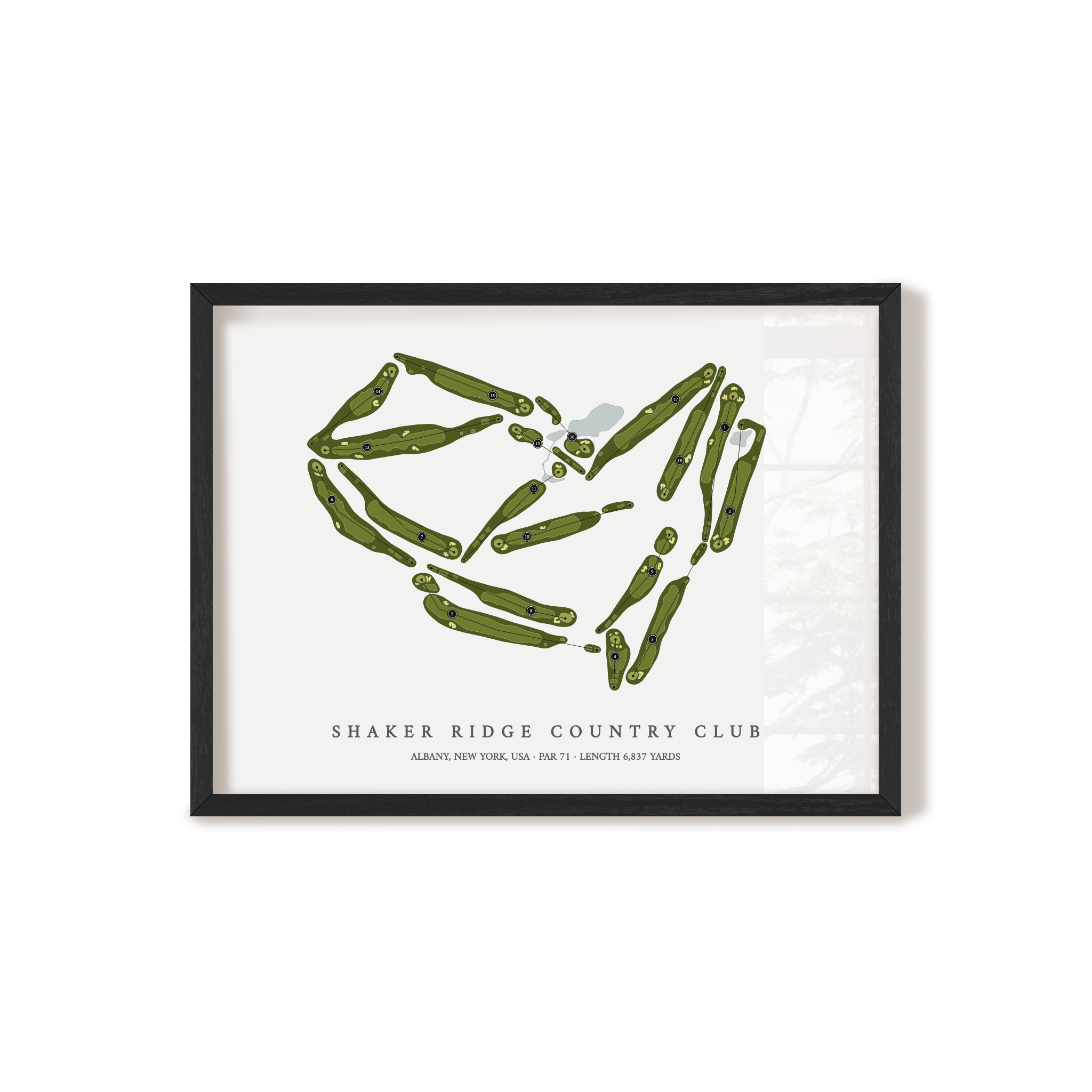 Shaker Ridge Country Club | Golf Course Map | Black Frame