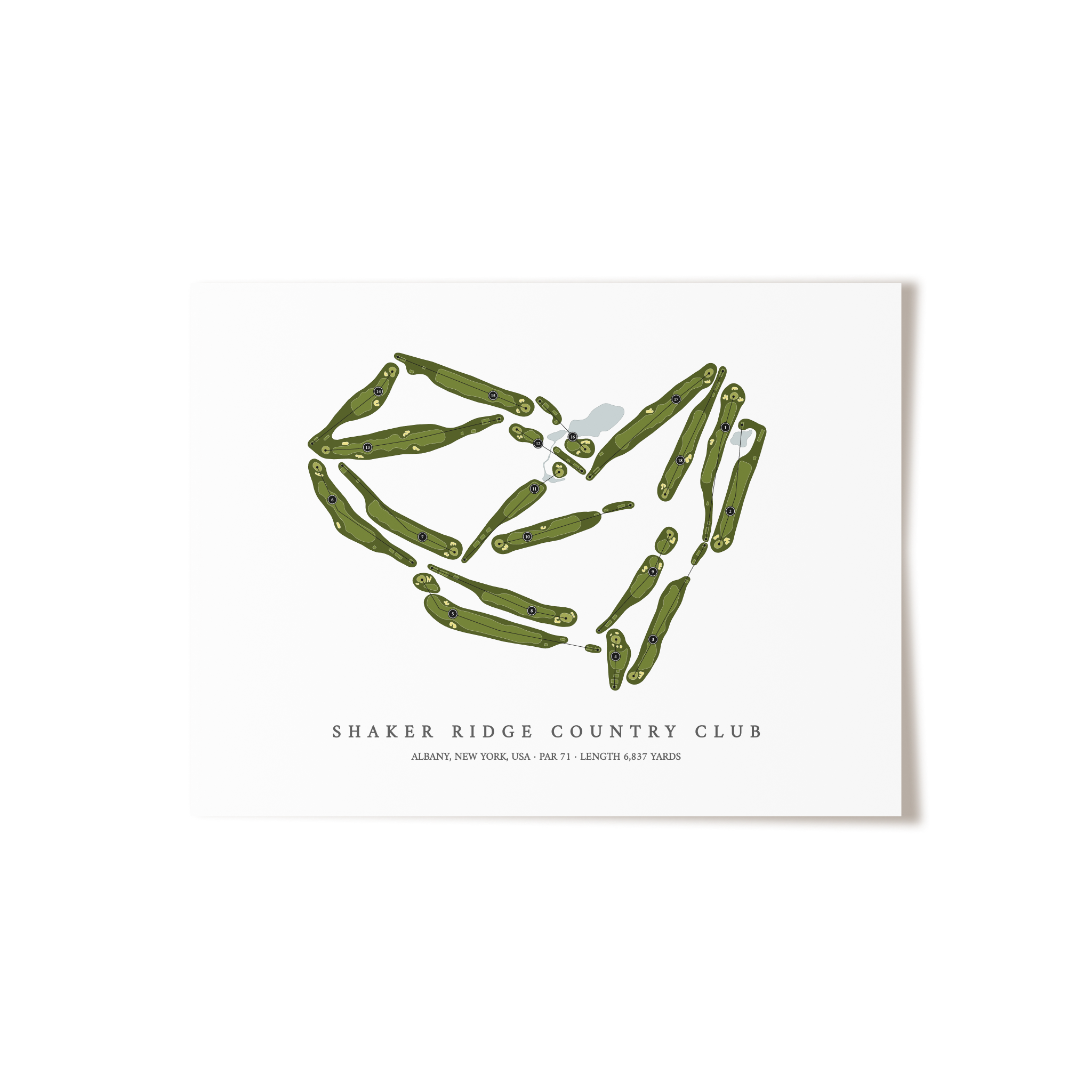 Shaker Ridge Country Club | Golf Course Map | Unframed