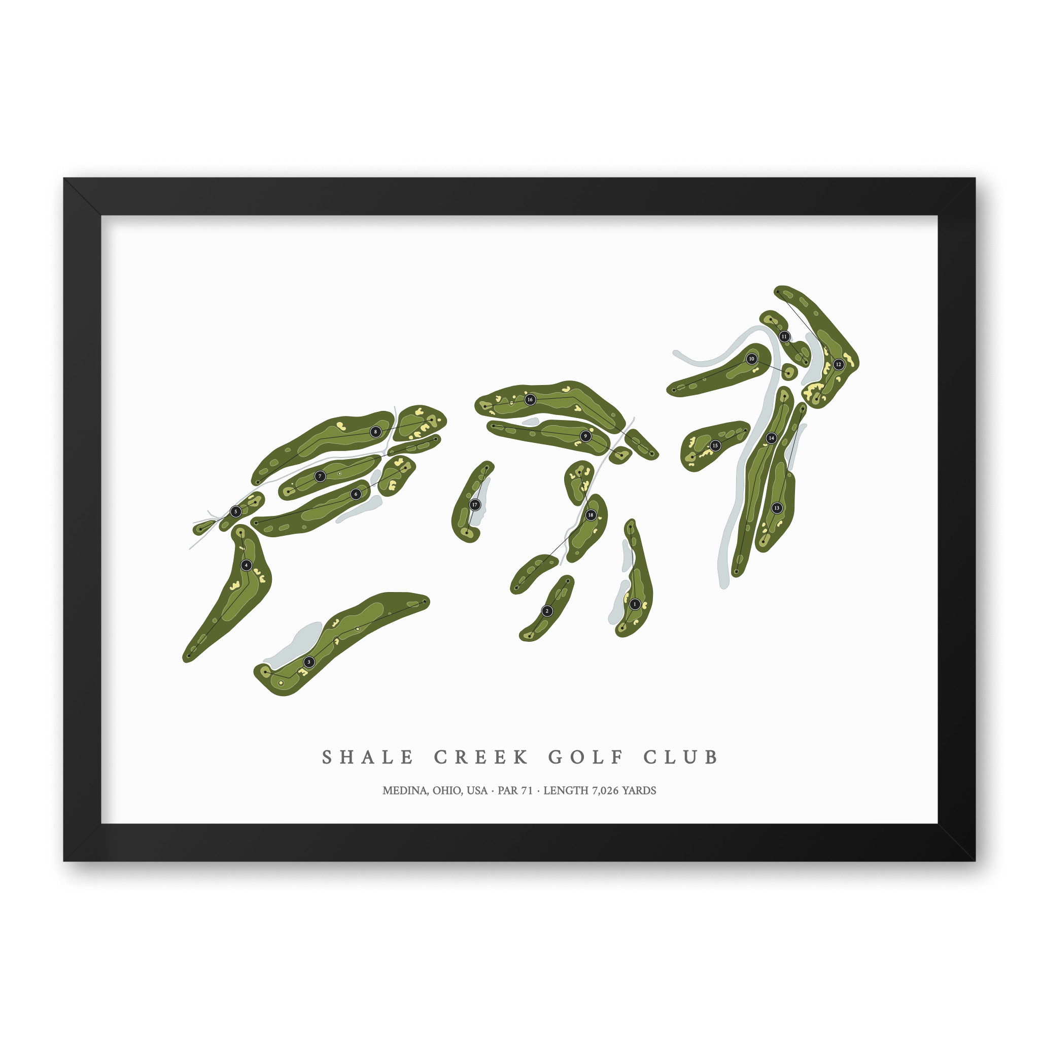 Shale Creek Golf Club | Golf Course Map | Black Frame