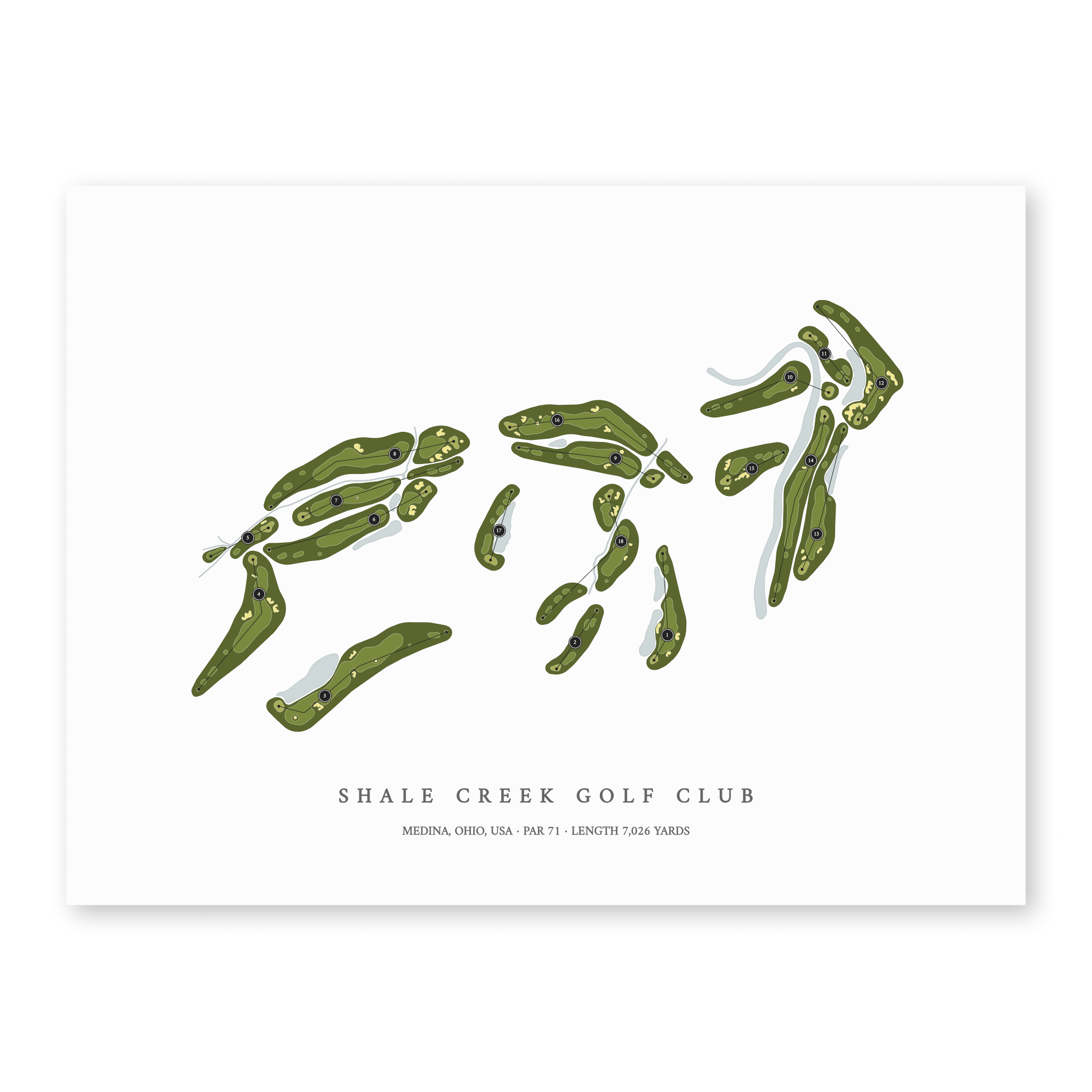 Shale Creek Golf Club | Golf Course Map | Unframed