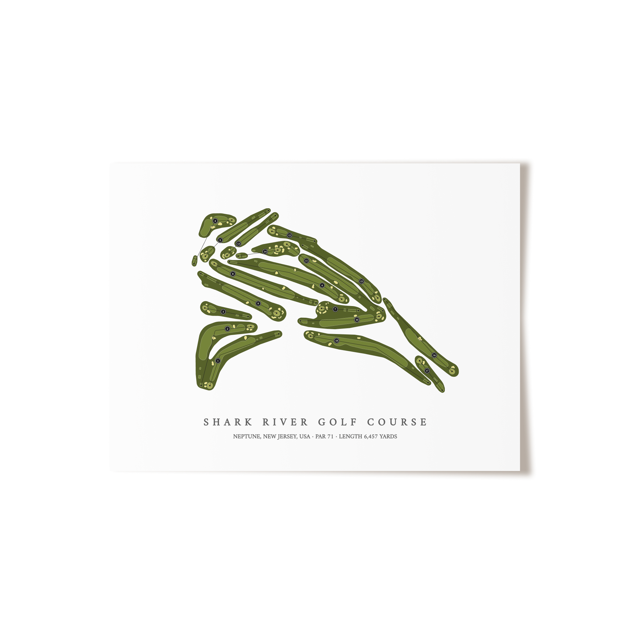 Shark River Golf Course | Golf Course Map | Unframed